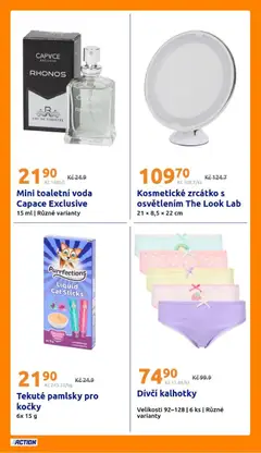 Náhled letáku Action leták od 14.10.2026 | Strana: 21 | Produkty: Kosmetické zrcátko, Voda, Kalhotky, Toaletní voda