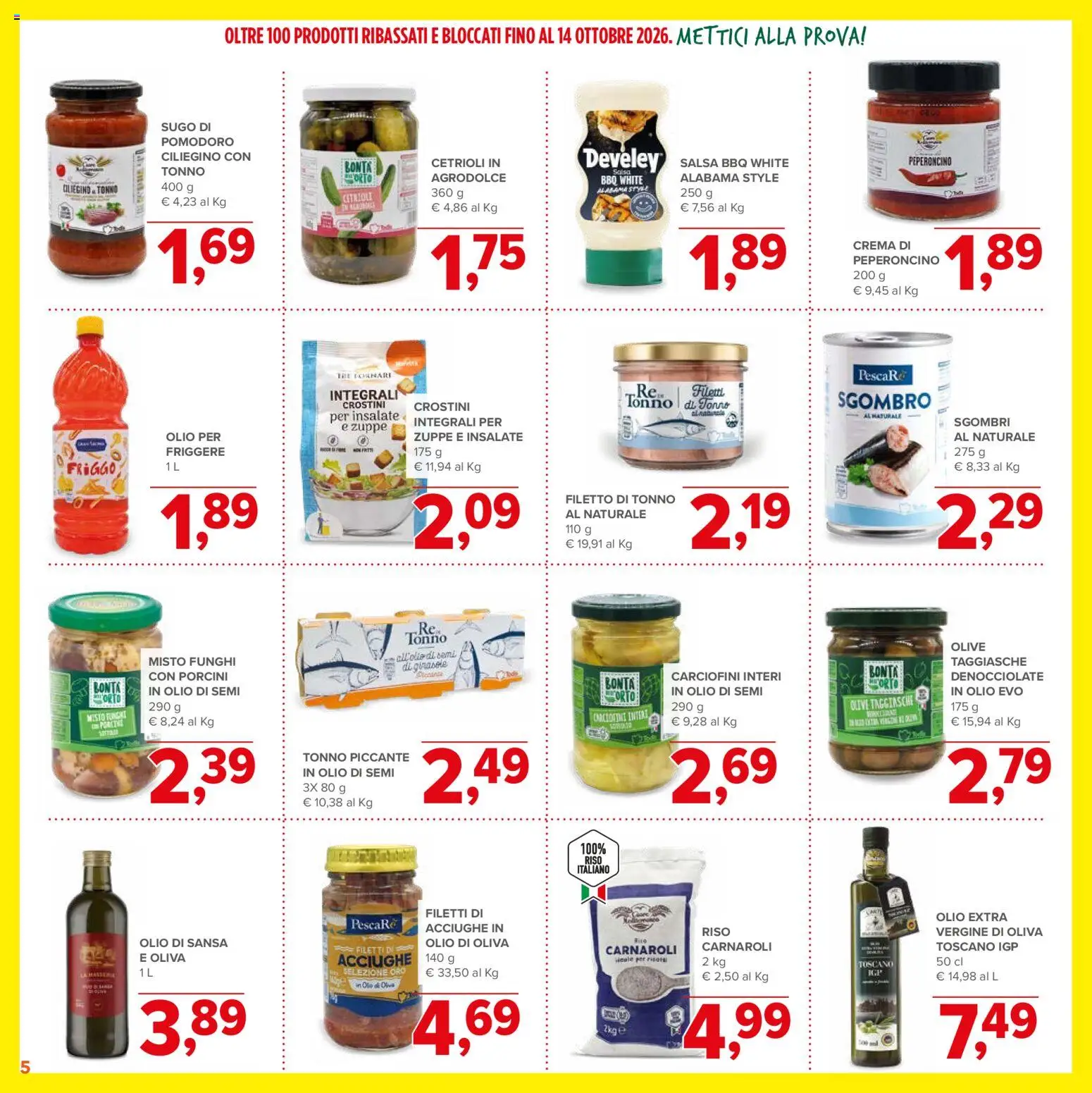 Volantino Todis del 20/08/2026 | Pagina: 5 | Prodotti: Riso, Pescare, Sugo, Sgombro