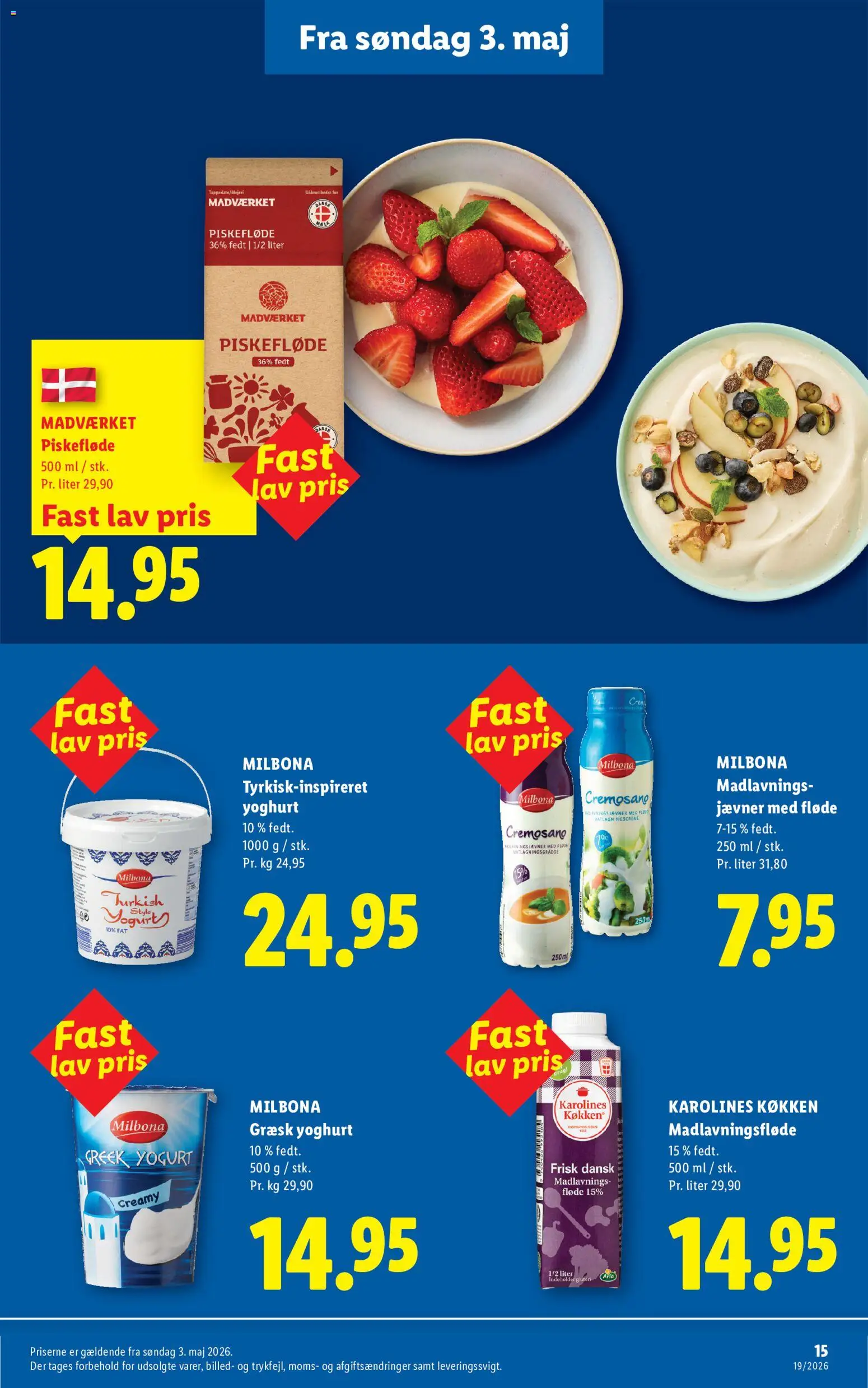 Lidl tilbudsavis – gyldig fra 03.05.2026 | Side: 15 | Produkter: Yoghurt, Fløde