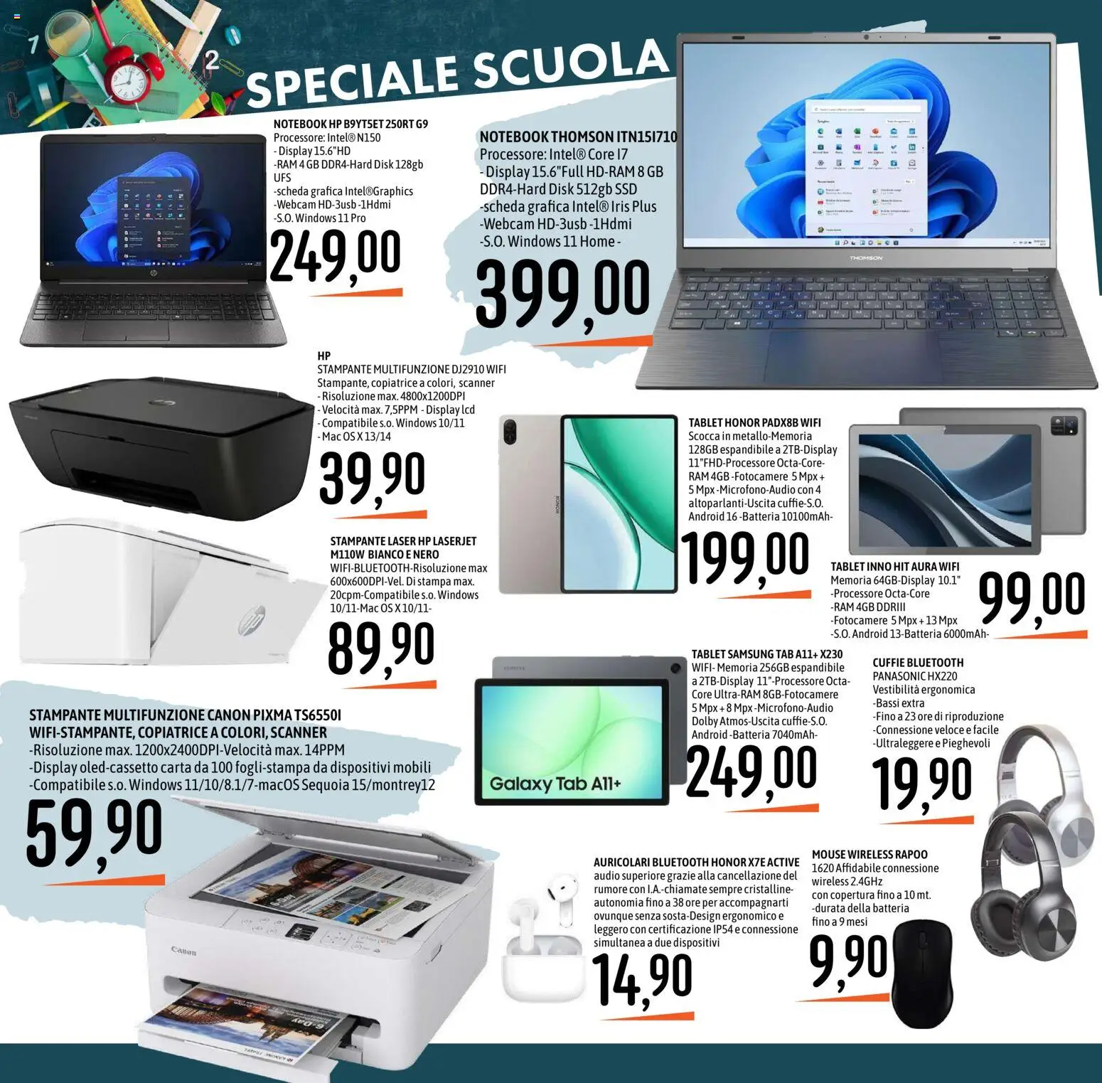 Volantino Emisfero del 27/08/2026 | Pagina: 38 | Prodotti: Notebook, Tablet, Audio, Stampa