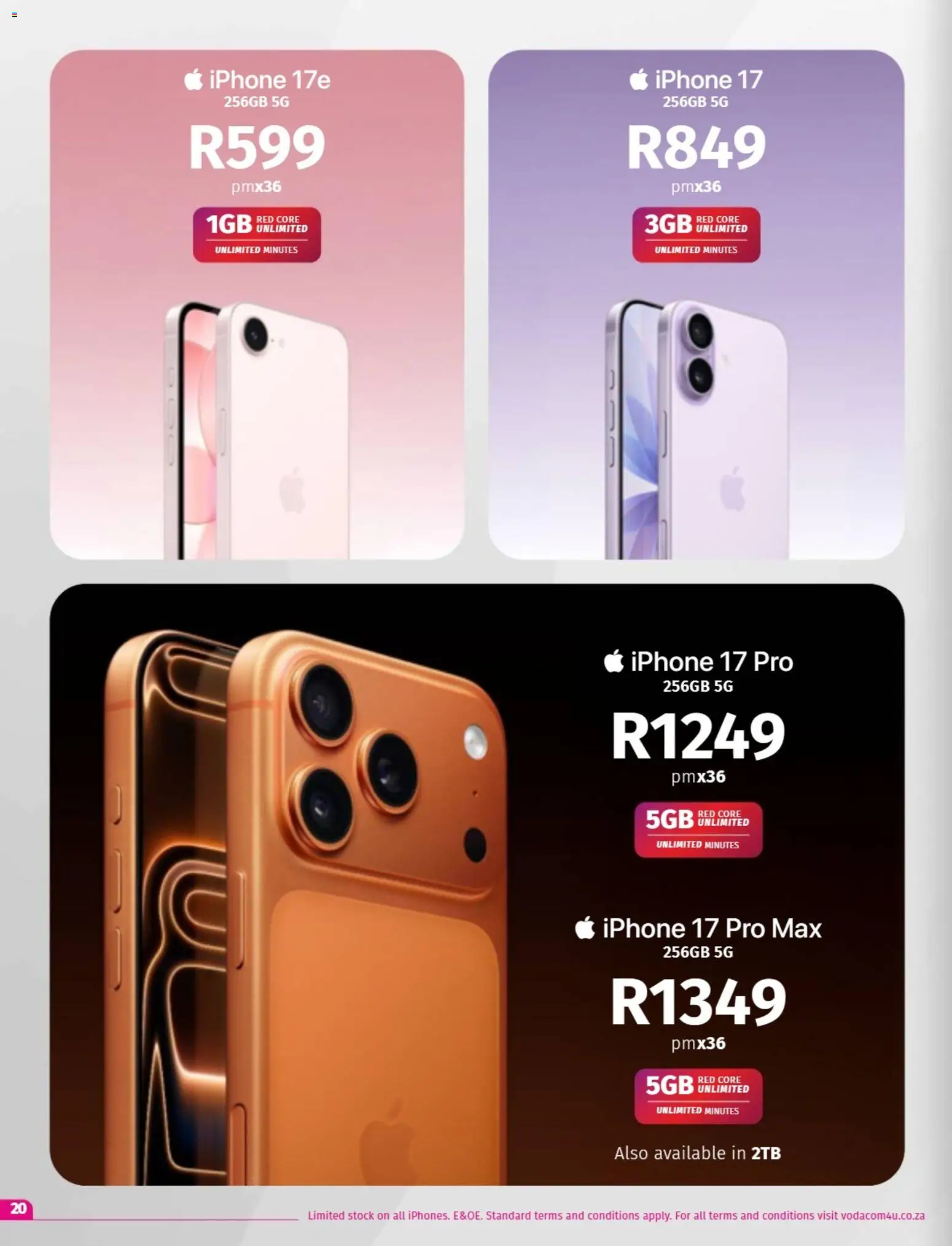 New Vodacom catalogue – valid from 08/09/2026 | Page: 20 | Products: Stock