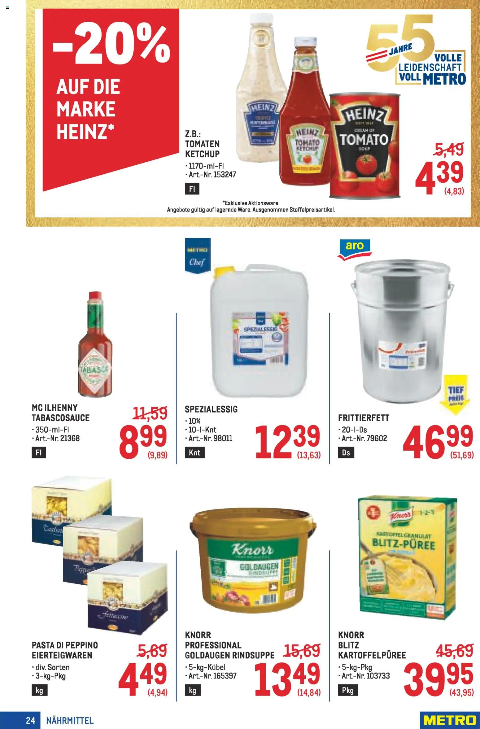 Metro angebote Profi gültig ab 16.04.2026 | Seite: 24 | Produkte: Pasta, Ketchup, Tomaten