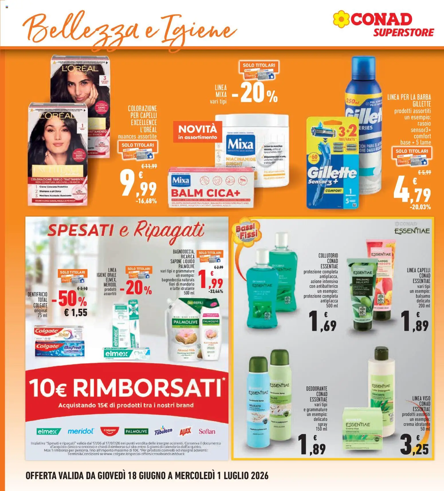 Volantino Conad del 18.06.2026 | Pagina: 22 | Prodotti: Balsamo, Rasoio, Dentifricio, Collutorio