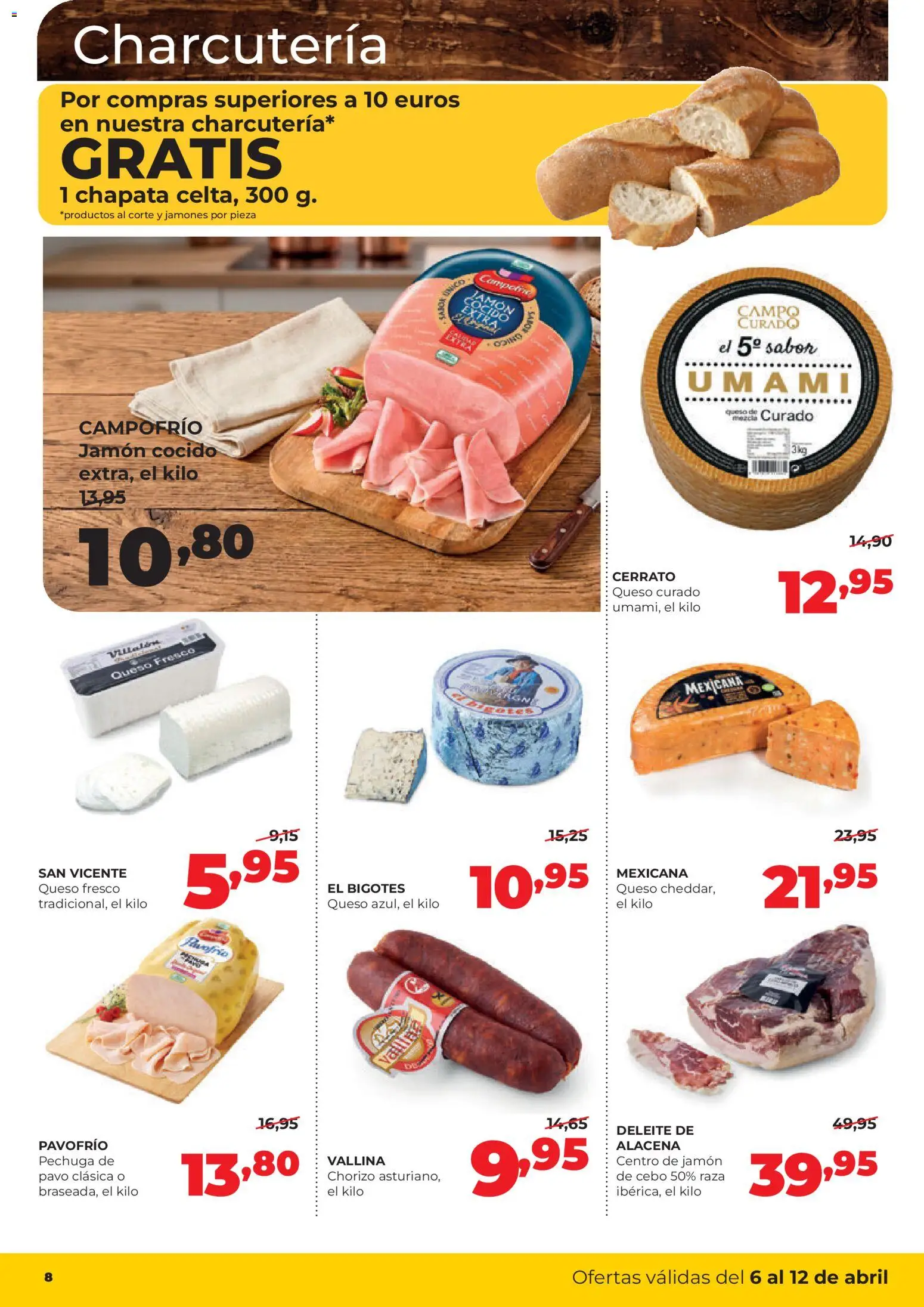 Alimerka folleto Asturias │ válido desde el 06.04.2026 | Página: 8 | Productos: Queso, Jamón, Jamón cocido, Queso fresco
