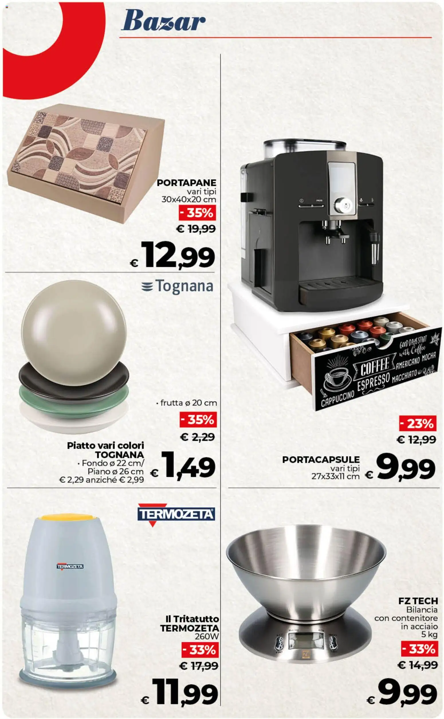 Volantino COOP del 30/06/2026 | Pagina: 46 | Prodotti: Tritatutto, Contenitore, Piatto, Bilancia