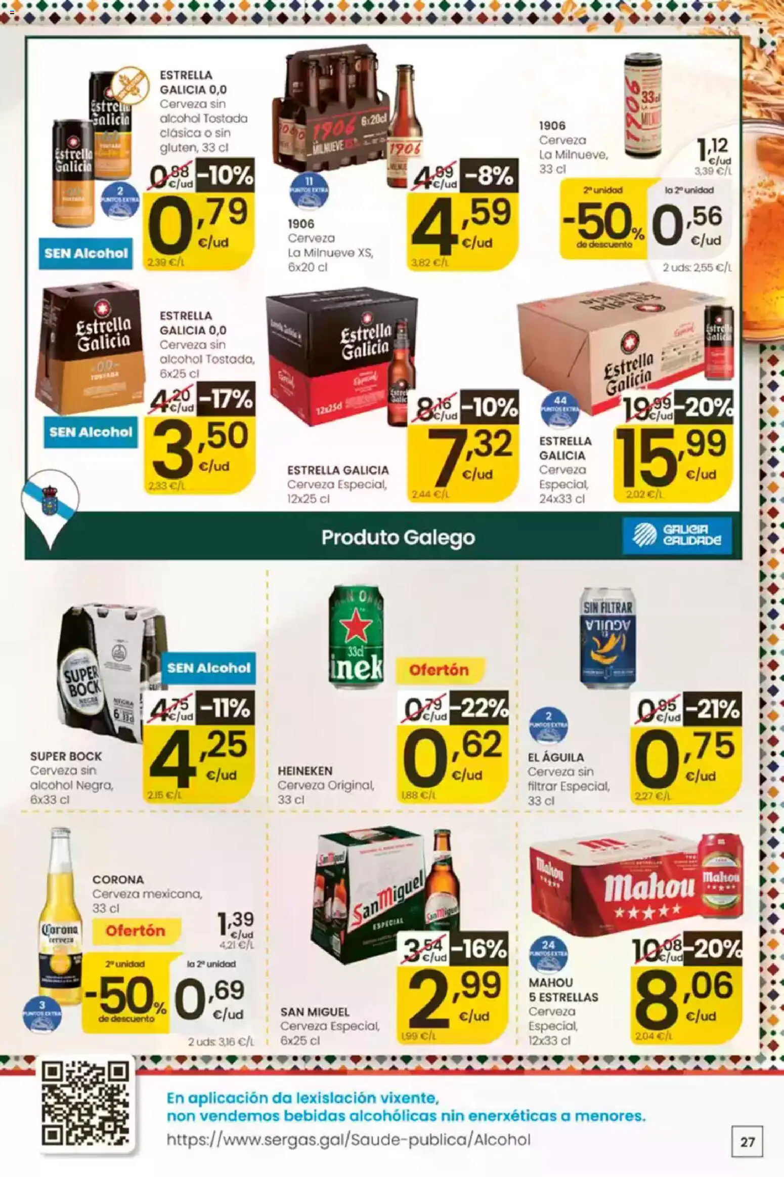 Eroski É bo que sexa de aquí │ válido desde el 30/07/2026 | Página: 27 | Productos: Cerveza sin alcohol, Cerveza, Σπανάκι