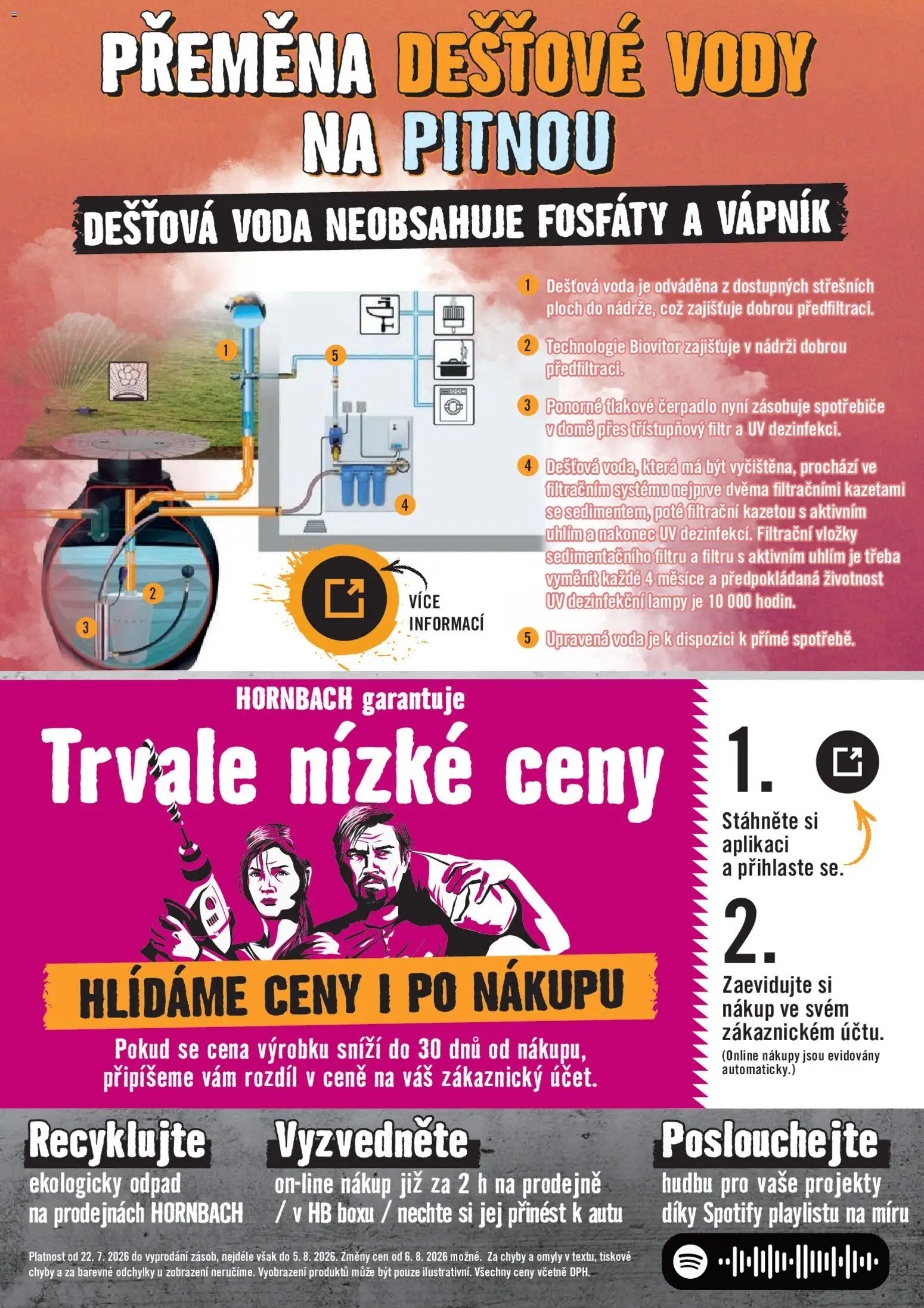 HORNBACH leták - Dešťová voda od 22.07.2026 | Strana: 8 | Produkty: Voda, Vložky, Čerpadlo
