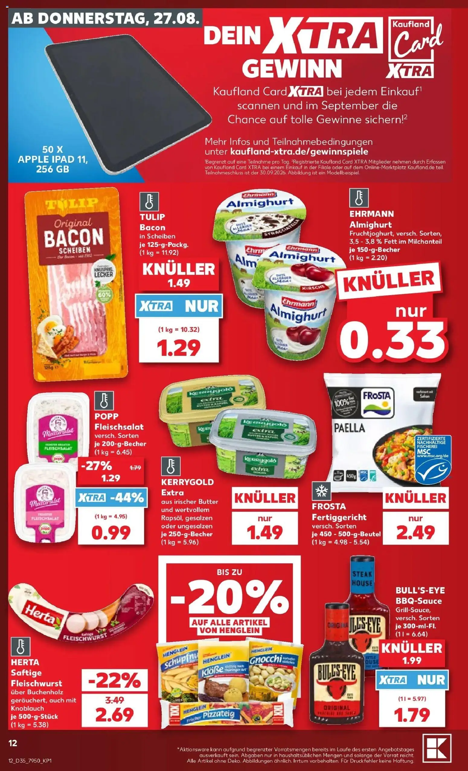 Prospekt Kaufland ab 24.08.2026 » Angebote Online zum Blättern | Seite: 23 | Produkte: Gnocchi, Ehrmann almighurt, Apple, Steak