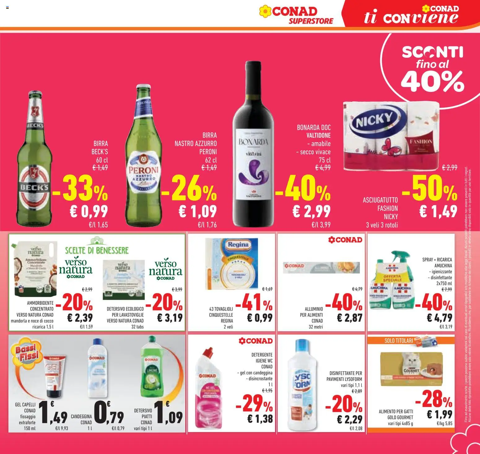 Volantino Conad del 26/08/2026 | Pagina: 25 | Prodotti: Birra Beck's, Birra, Detergente, Mandorla