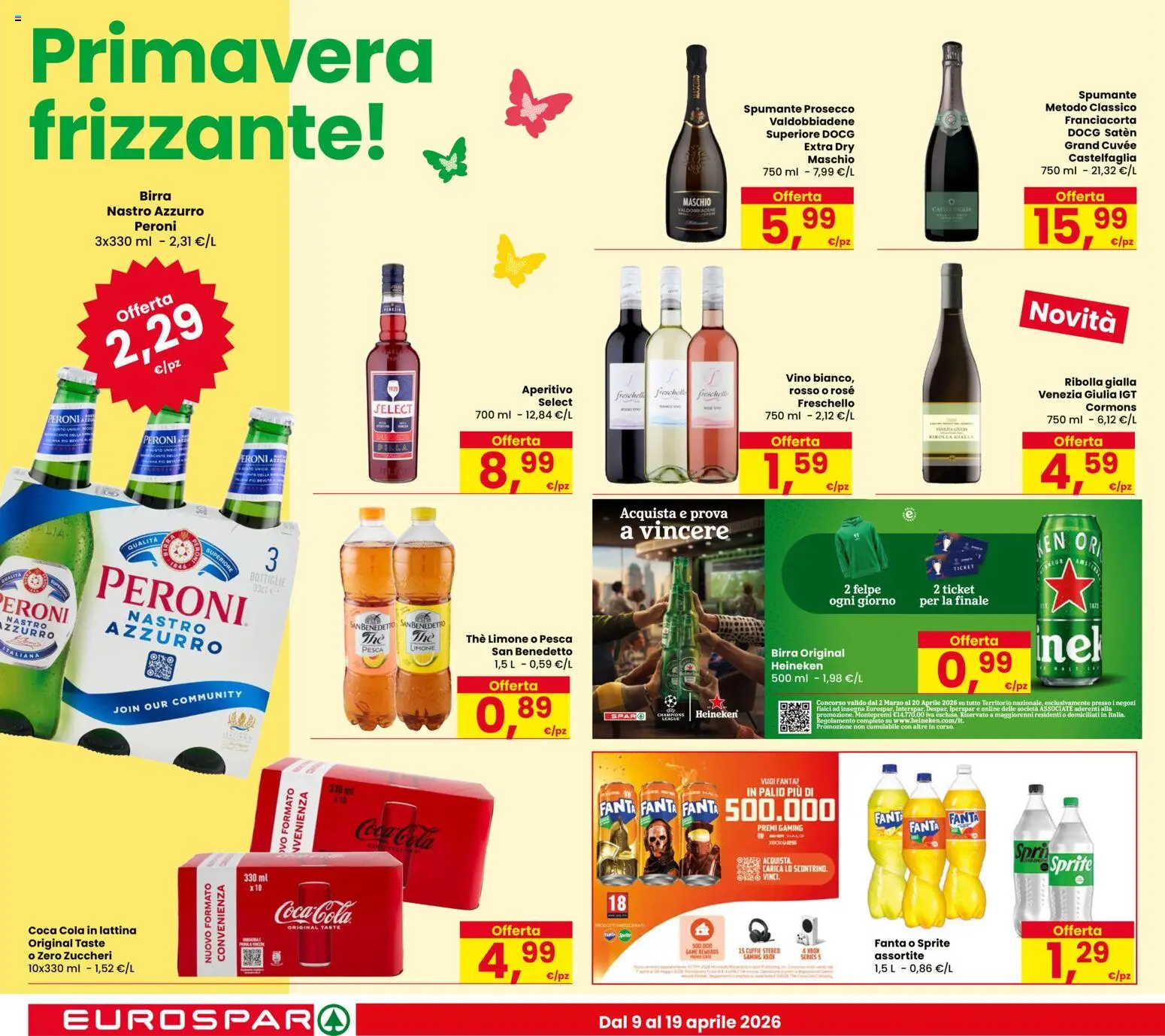 Volantino Despar del 09.04.2026 | Pagina: 14 | Prodotti: Vino, Pesca, Spumante, Heineken