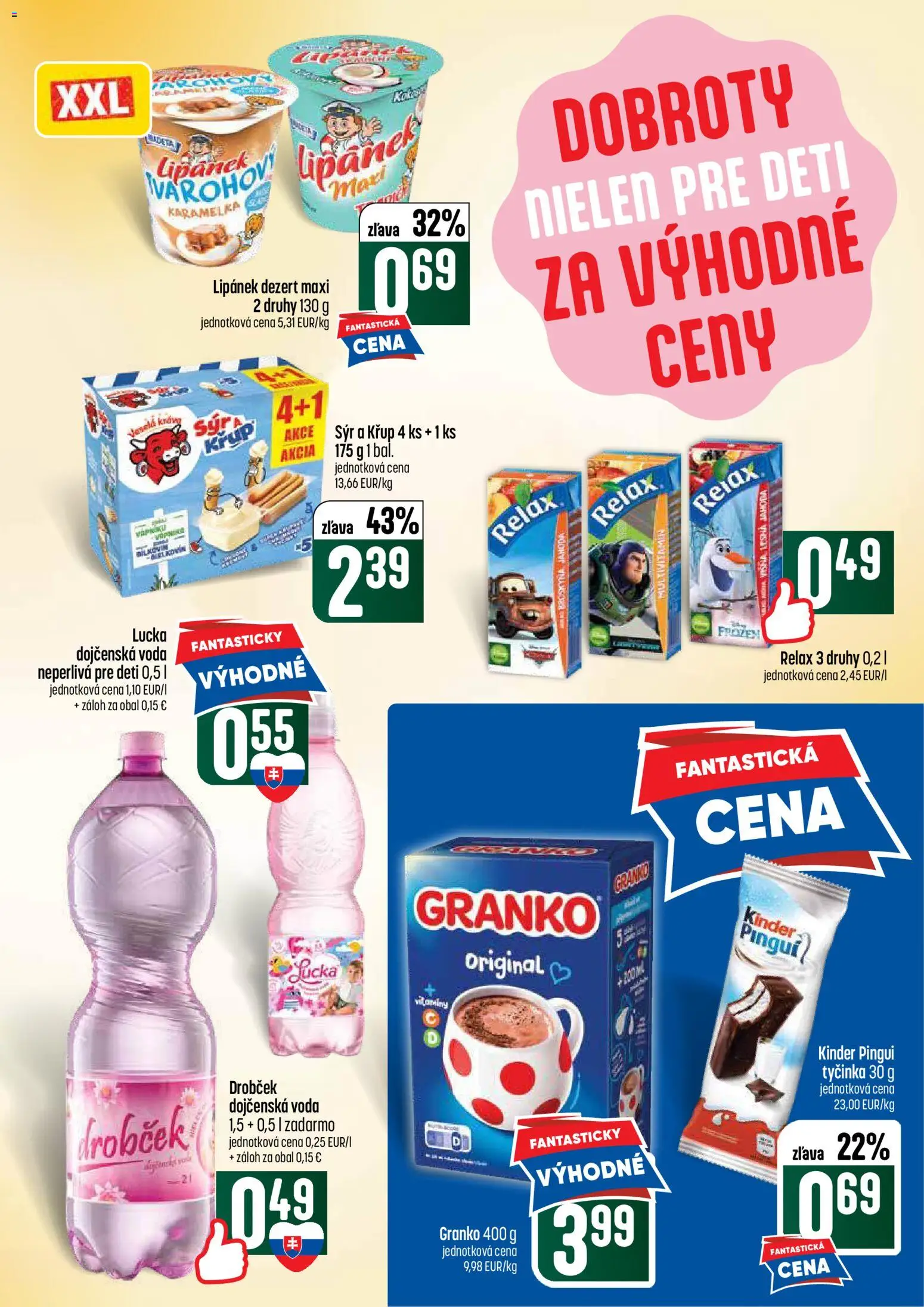 Nové COOP Jednota akcie – leták je platný od 02.07.2026 | Strana: 27 | Produkty: Syr, Lucka, Voda, Granko