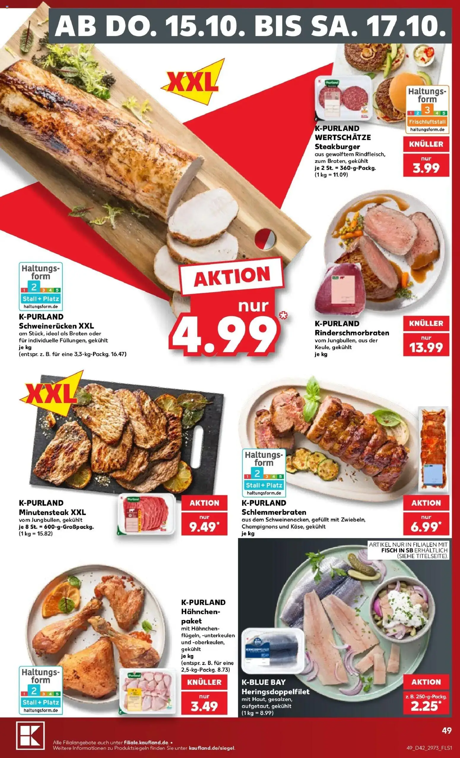 Prospekt Kaufland ab 12.10.2026 » Angebote Online zum Blättern | Seite: 53 | Produkte: Hahnchen, Fisch, Champignons, Schweinerucken