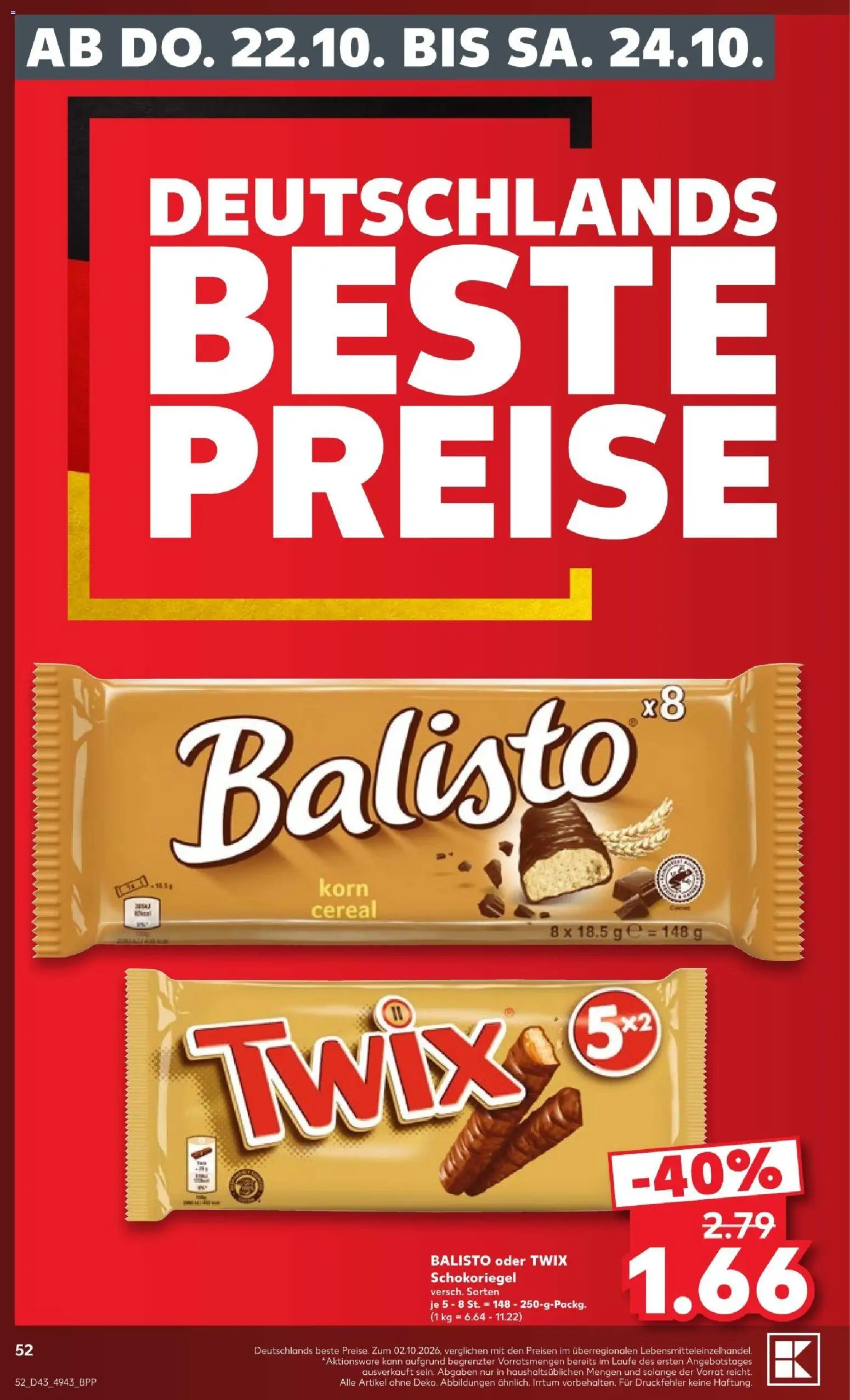 Kaufland Prospekt Köln – gültig ab 18.10.2026 | Seite: 52 | Produkte: Nesquik, Smarties, Twix, Geschirrspülmittel