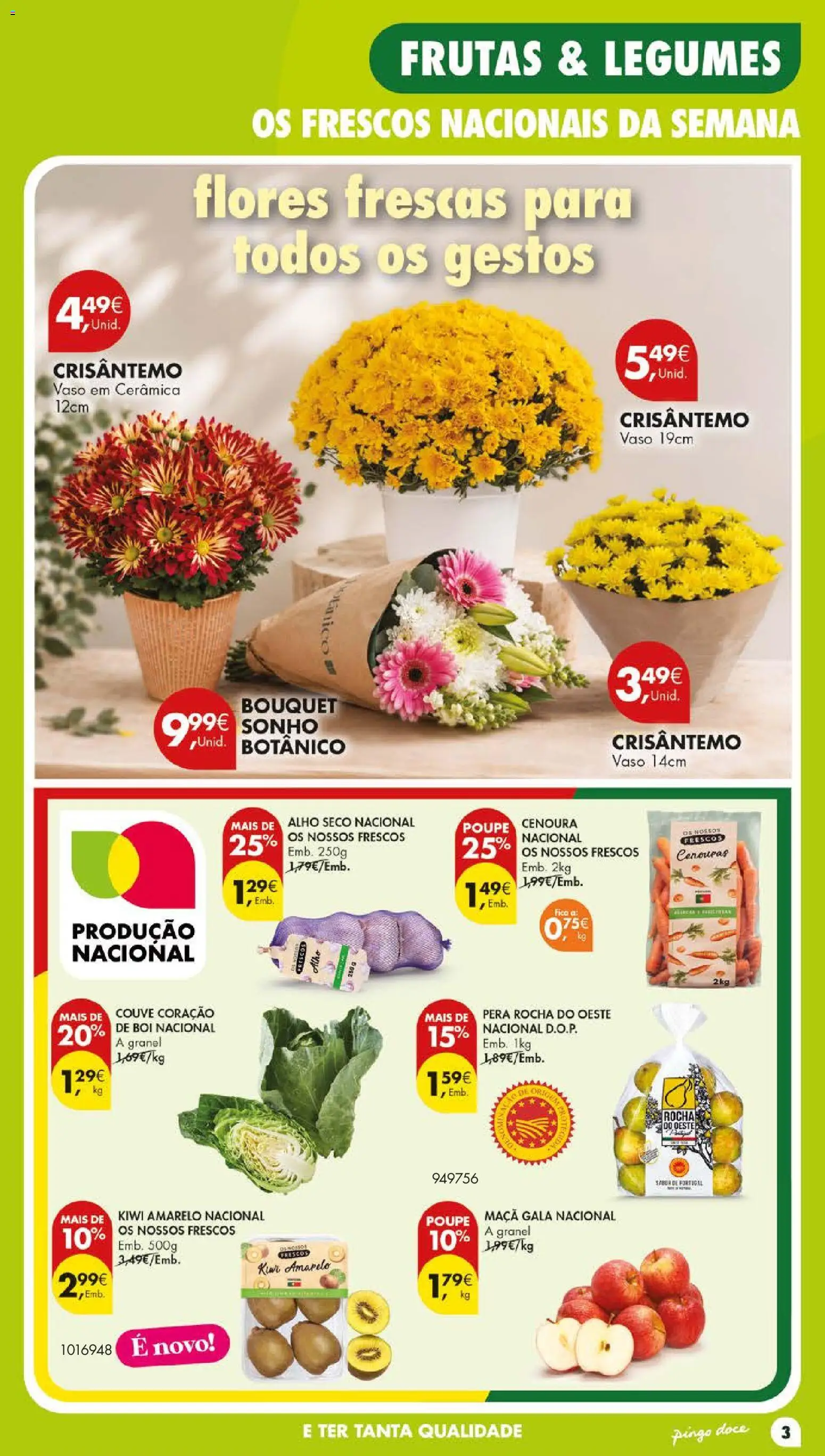 Pingo Doce folheto Poupe Este Fim de Semana │ válido de 29/10/2026 | Página: 3 | Produtos: Cenouras, Flores, Legumes, Kiwi