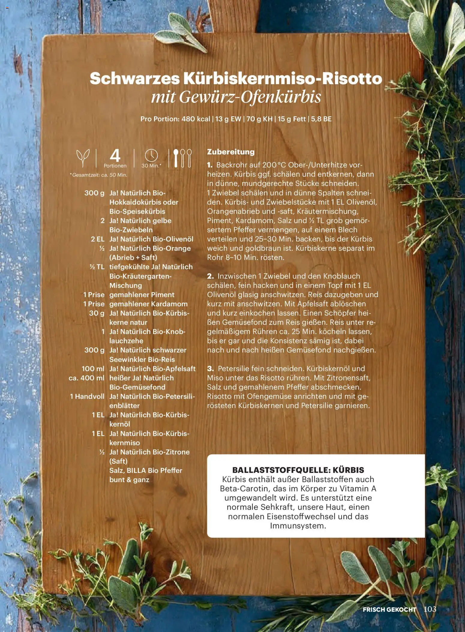 Billa AT akciós ujság - amely érvényes a következő dátumtól: 2026.11.01. | Oldal: 103 | Termékek: Vitamin, Kardamom