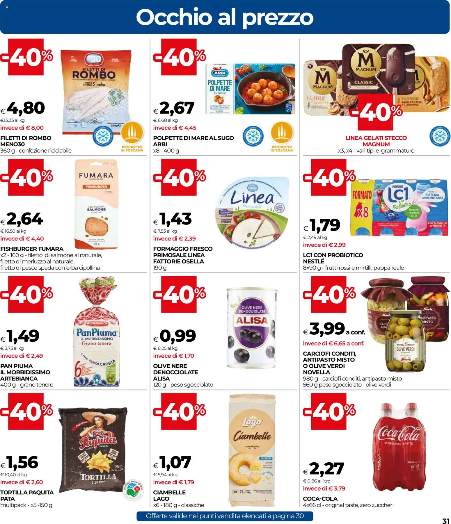 Volantino COOP del 16/07/2026 | Pagina: 31 | Prodotti: Ciambelle, Salmone, Carciofi, Sugo