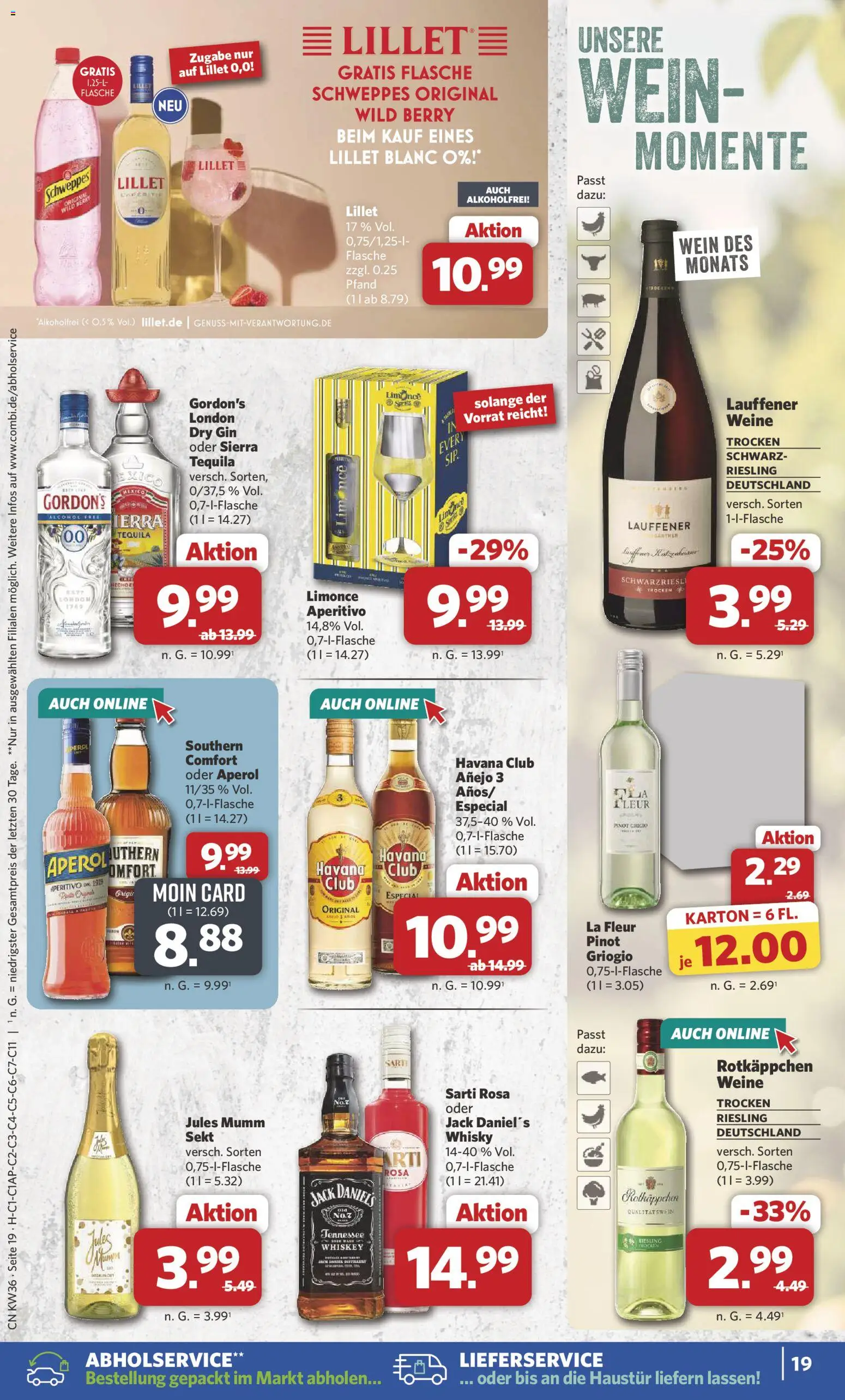Combi Prospekt – gültig ab 31.08.2026 | Seite: 19 | Produkte: Whisky, Sekt, Lillet, Aperol