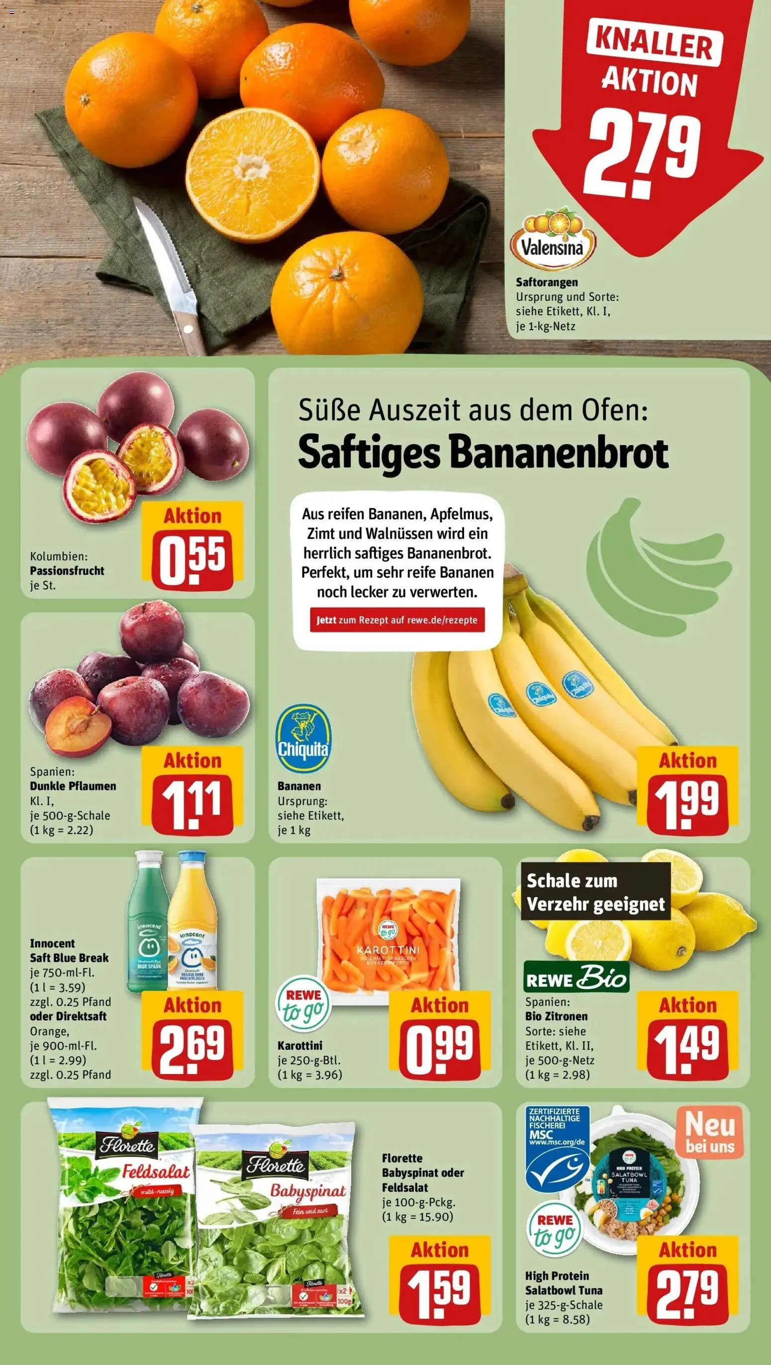 REWE Prospekt ab 12.10.2026 zum Blättern » Angebote | Seite: 4 | Produkte: Ofen, Bananen, Saft, Zitronen