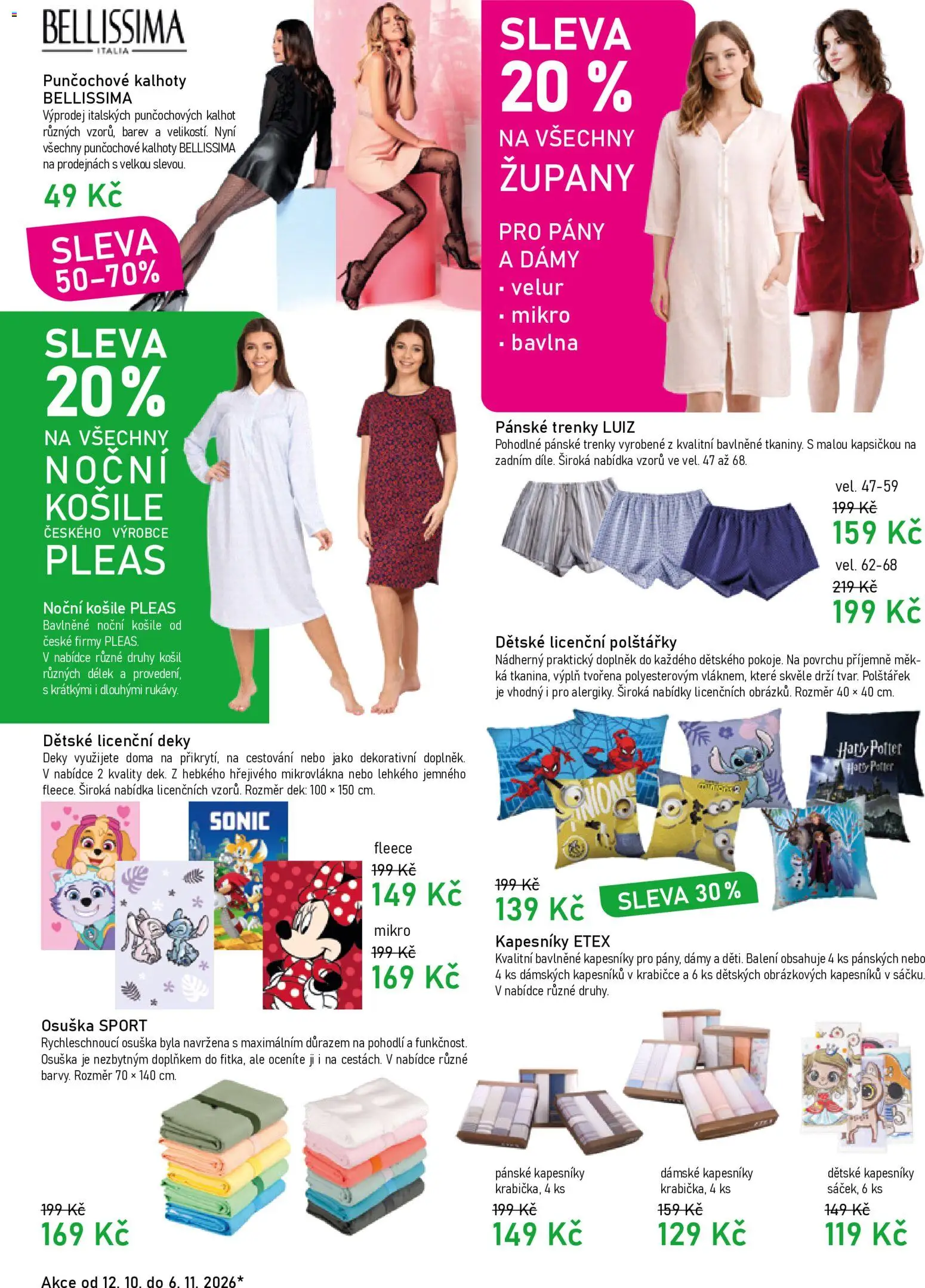 Vesna leták od 12.10.2026 | Strana: 4 | Produkty: Košile, Kalhoty, Župany, Trenky
