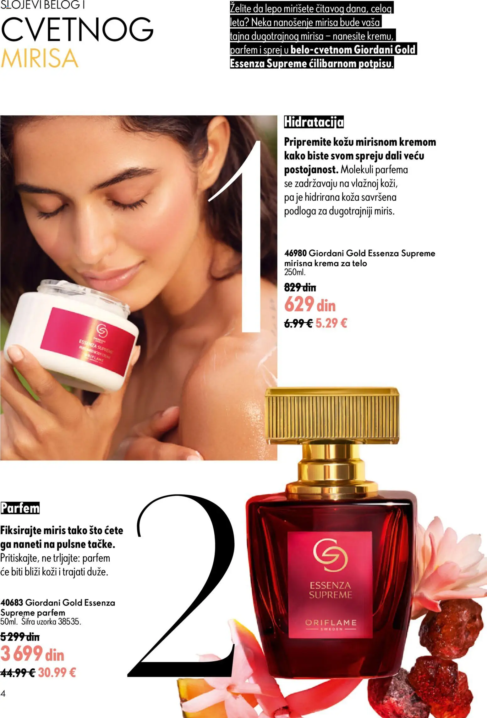 Oriflame katalog - važi od 24.06.2026 | Strana: 4 | Proizvode: Sto, Parfem, Krema, Krema za telo