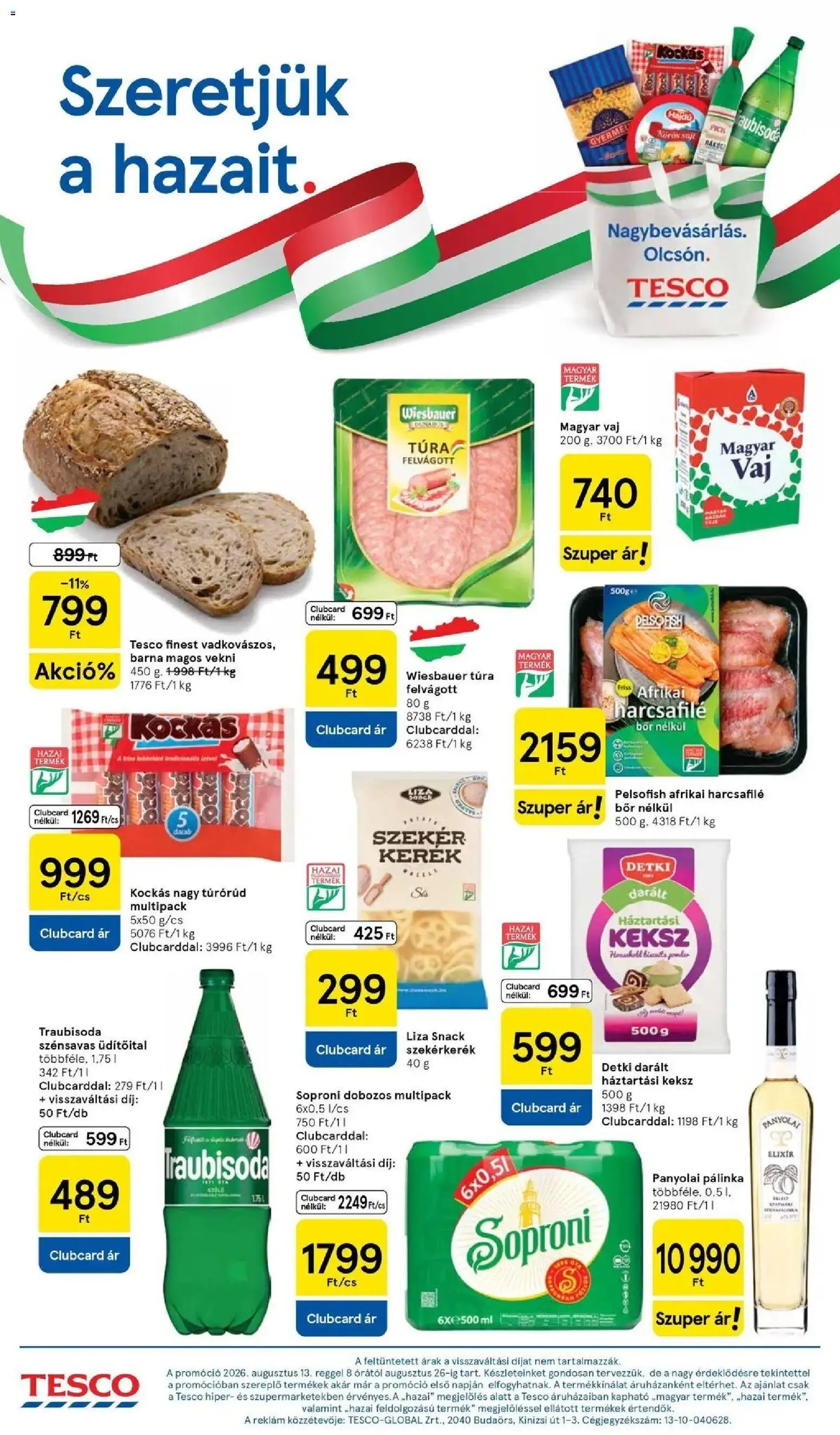 Tesco akciós ujság - amely érvényes a következő dátumtól: 2026.08.18. | Oldal: 10 | Termékek: Pálinka, Sajt, Bor, Vekni