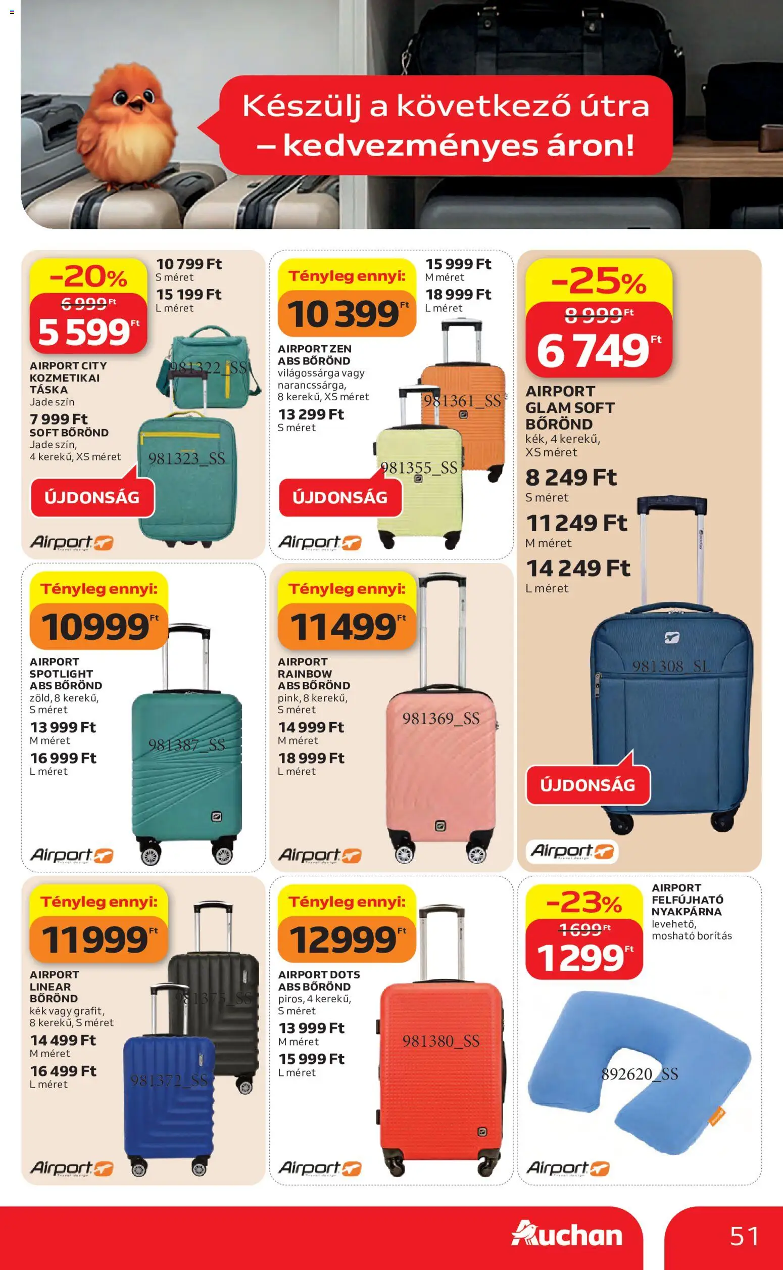 Auchan akciós ujság - amely érvényes a következő dátumtól: 04.06.2026 | Oldal: 52 | Termékek: Bőrönd, Táska