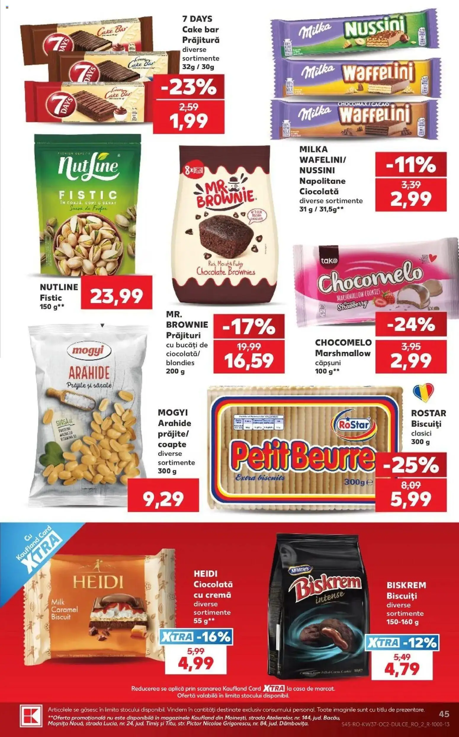 Kaufland Focșani 09.09.2026 - Revista si Oferta | Pagină: 45 | Produse: Prăjitură, Cremă, Ciocolată, Biscuiți