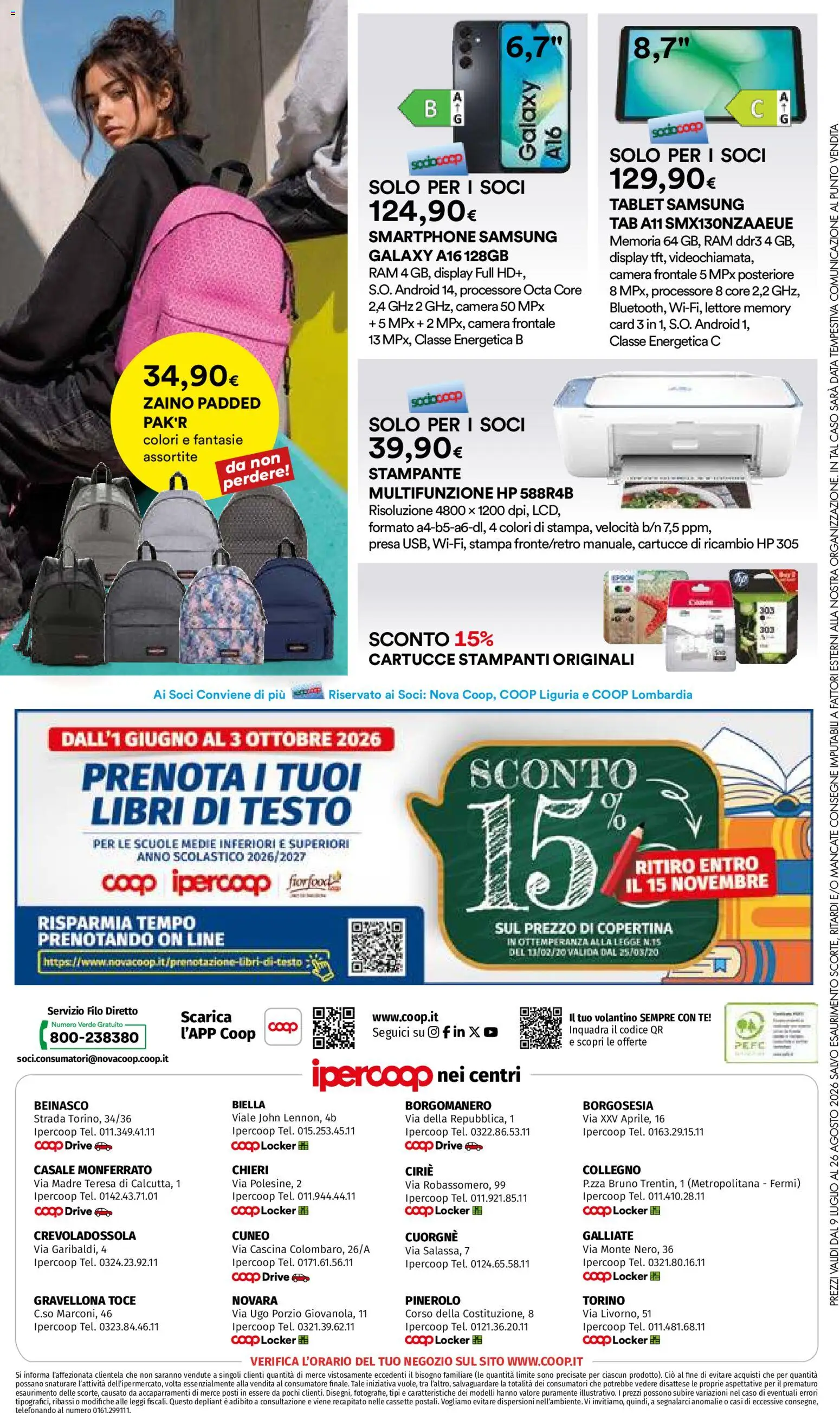 Volantino Ipercoop del 09/07/2026 | Pagina: 20 | Prodotti: Tè, Tablet, Stampante, Samsung
