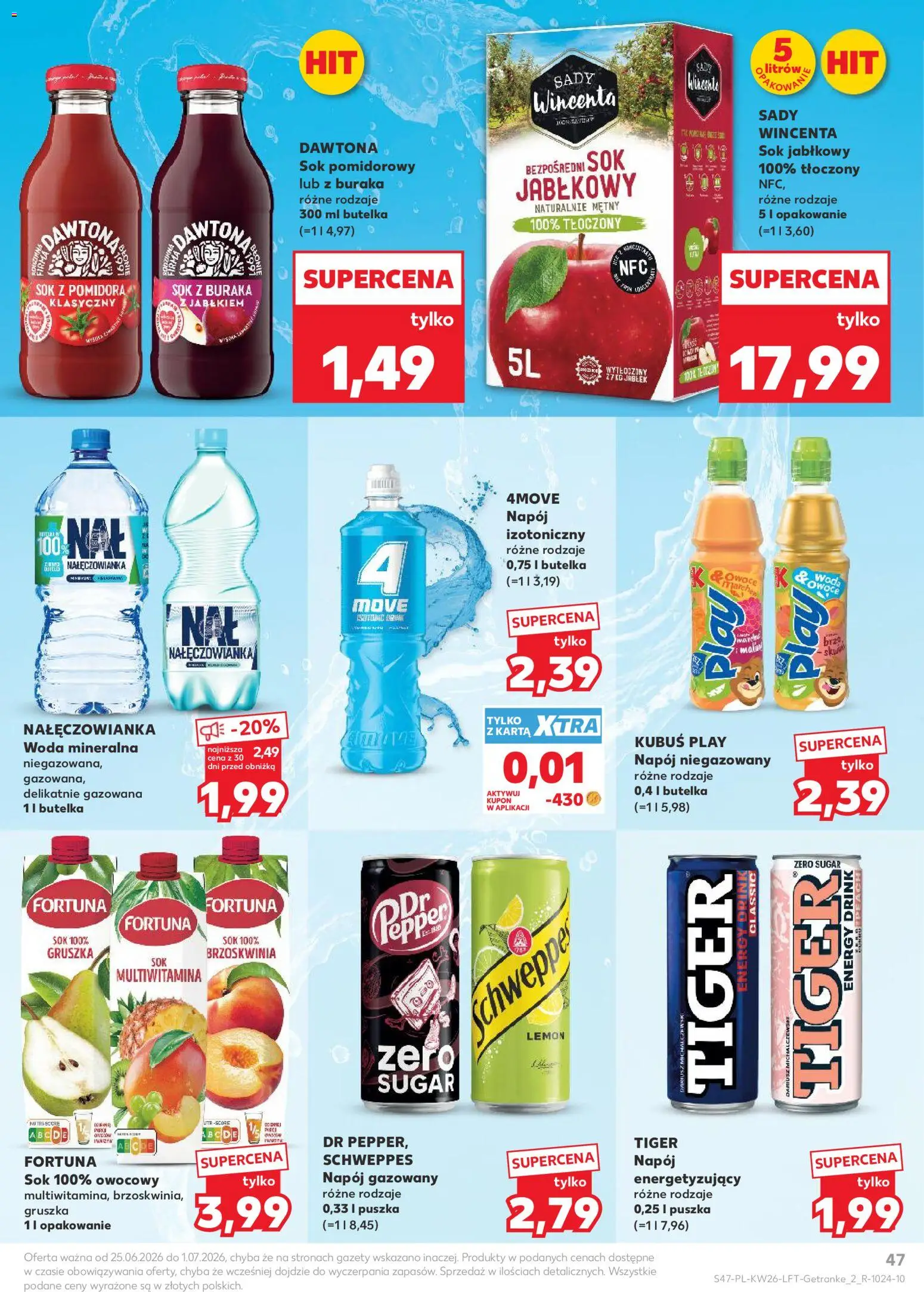 Kaufland gazetka od 25.06.2026 | Strona: 47 | Produkty: Brzoskwinia, Gruszka, Sok, Woda