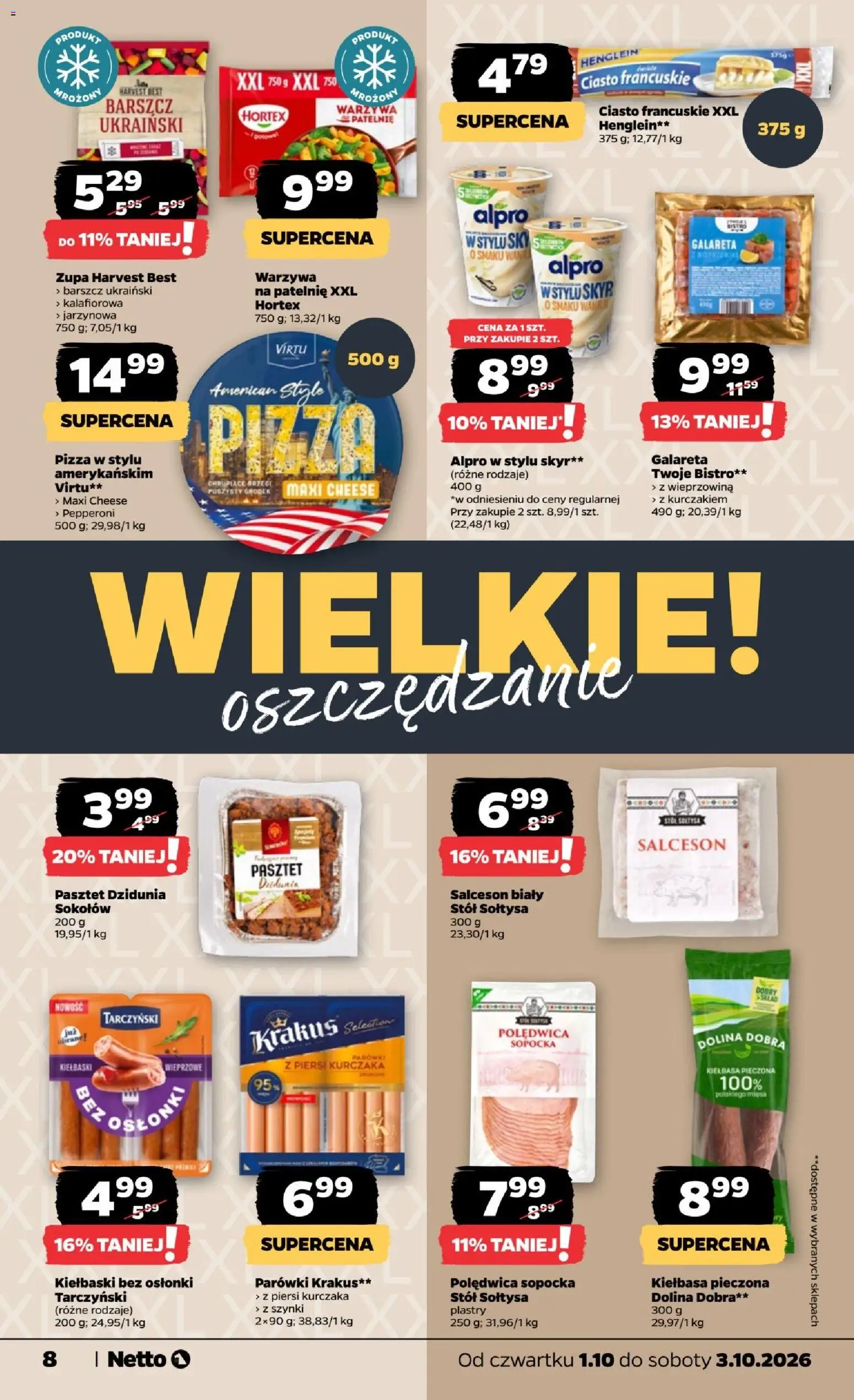 Netto gazetka od czwartku od 01.10.2026 | Strona: 8 | Produkty: Kiełbasa, Barszcz, Polędwica sopocka, Barszcz ukraiński