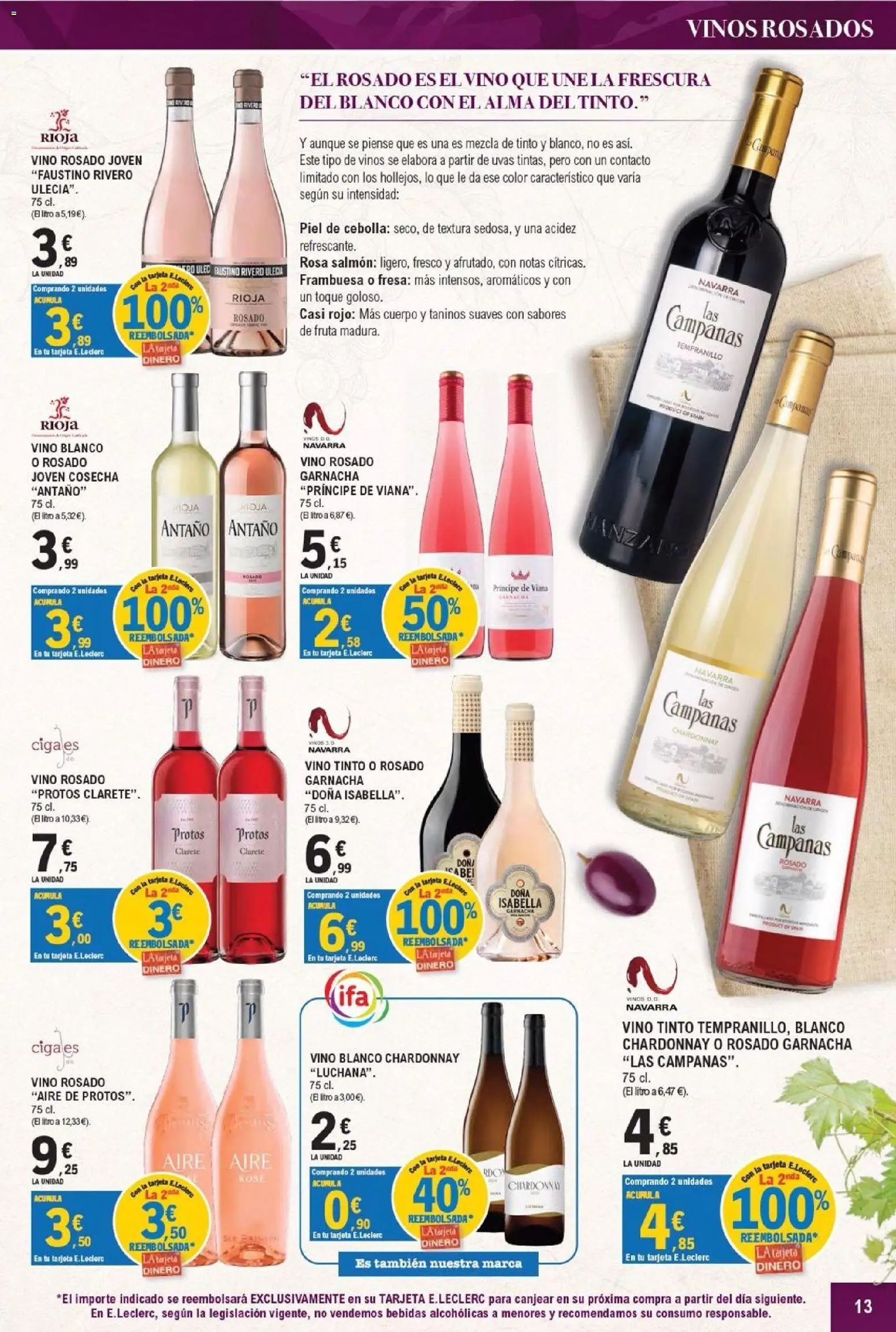 E.Leclerc - Miranda de Ebro │ válido desde el 16/09/2026 | Página: 13 | Productos: Uvas, Vino rosado, Cebolla, Bebidas