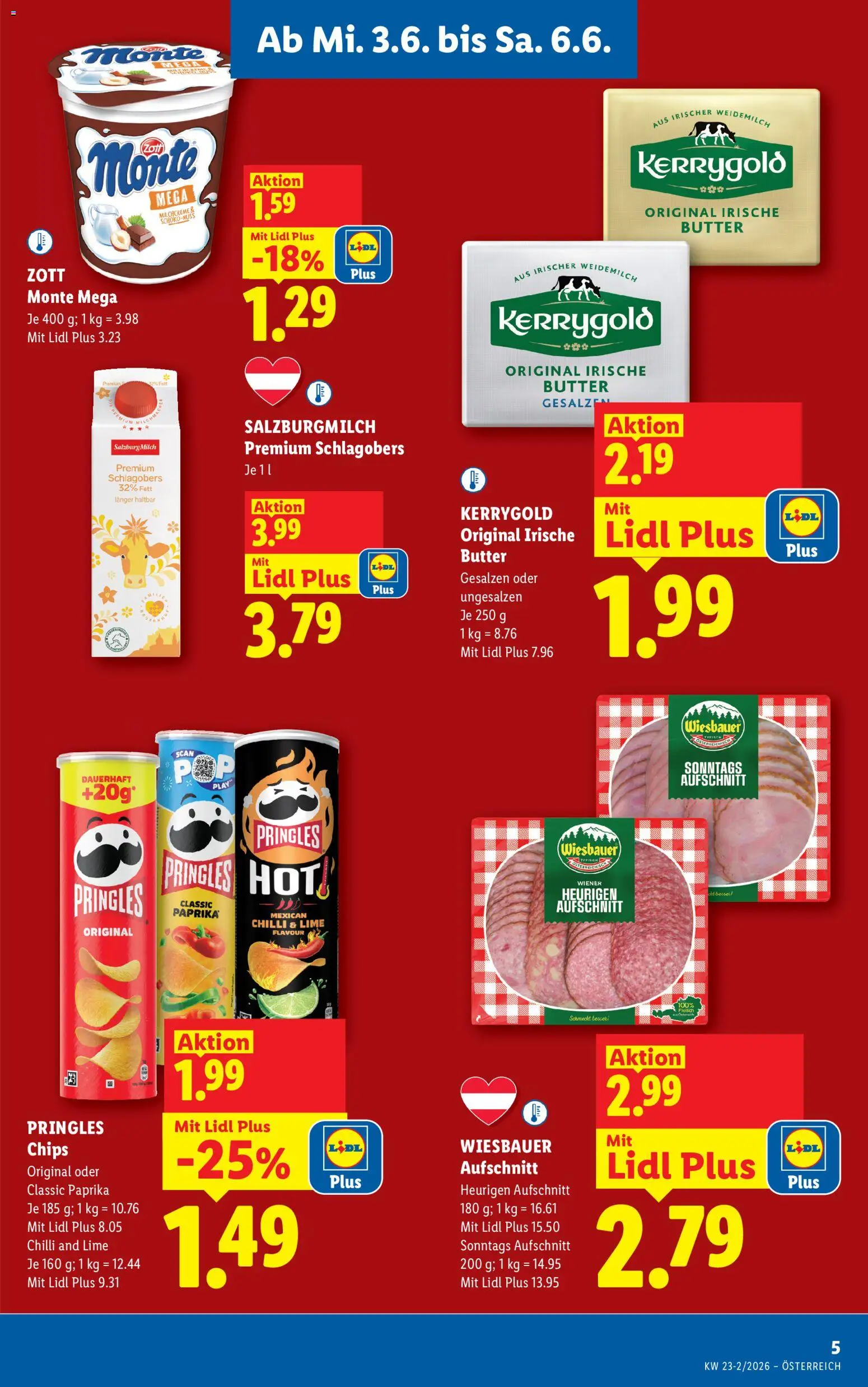 Lidl Flugblatt - Oberpullendorf, Güssing, Oberwart gültig ab 03.06.2026 | Seite: 5 | Produkte: Chips, Butter