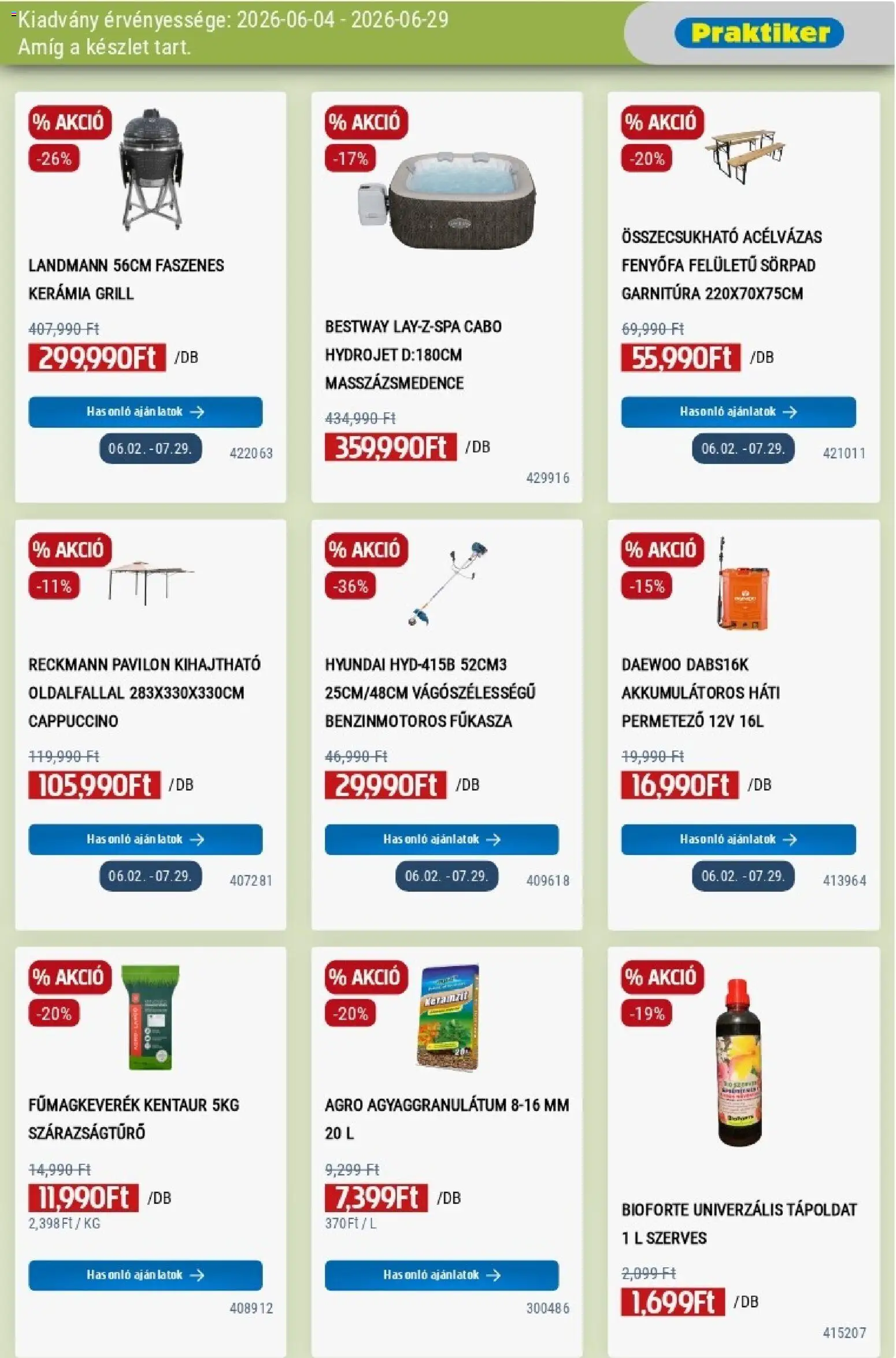 Praktiker akciós ujság - amely érvényes a következő dátumtól: 04.06.2026 | Oldal: 5 | Termékek: Sörpad, Cappuccino, Grill, Fűkasza