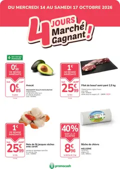 Promocash - Prévisualisation de Promocash catalogue 4 jours Marché Gagnant valide à partir de 14/10/2026