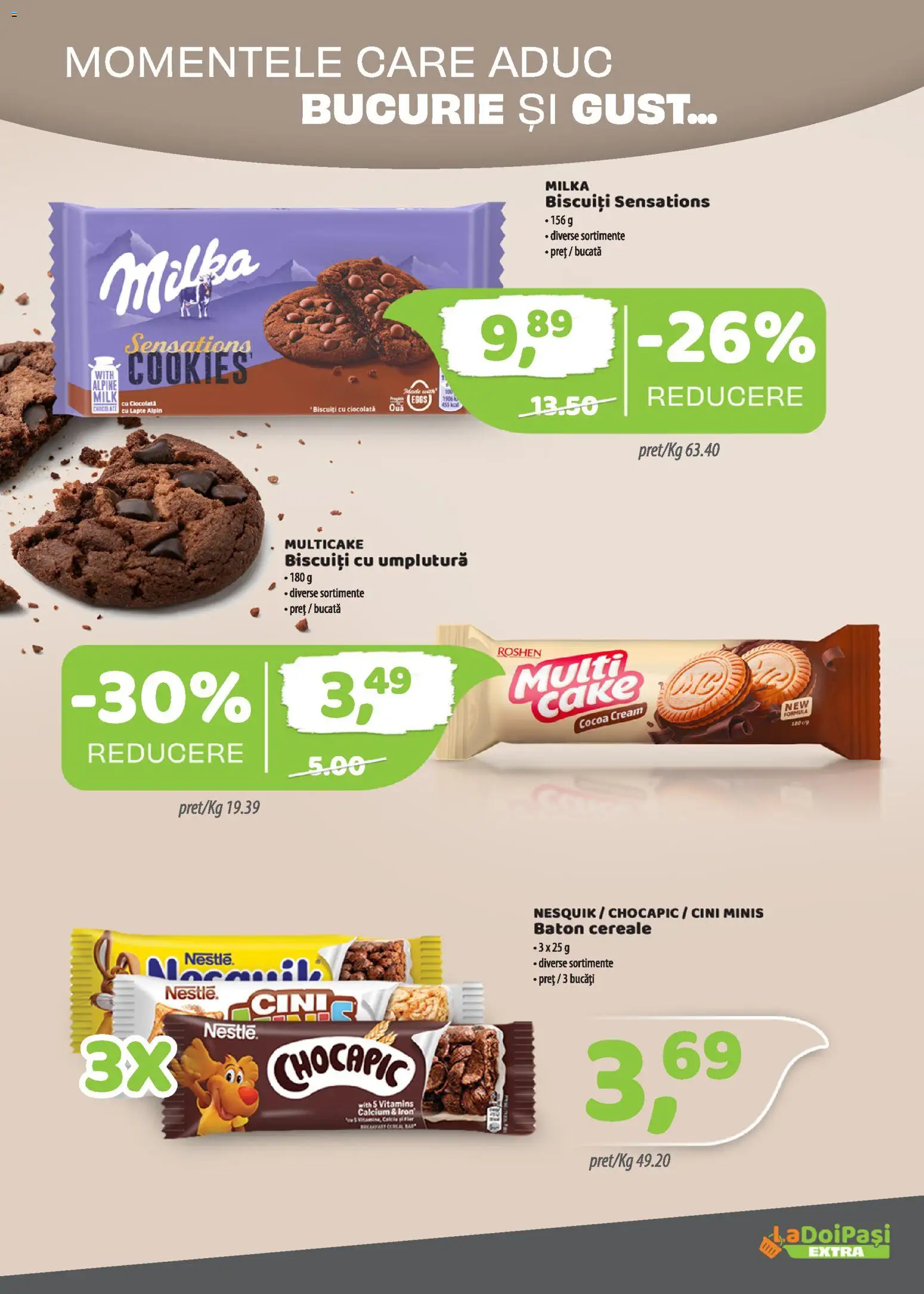 Noul catalog LaDoiPași – valabil de la 16.05.2026 | Pagină: 7 | Produse: Lapte, Cereale, Baton cereale, Biscuiți