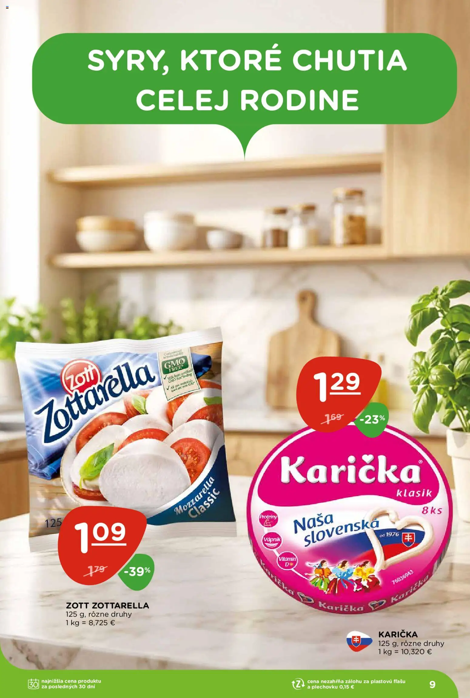 Nové Terno akcie – leták je platný od 22.10.2026 | Strana: 9 | Produkty: Mozzarella