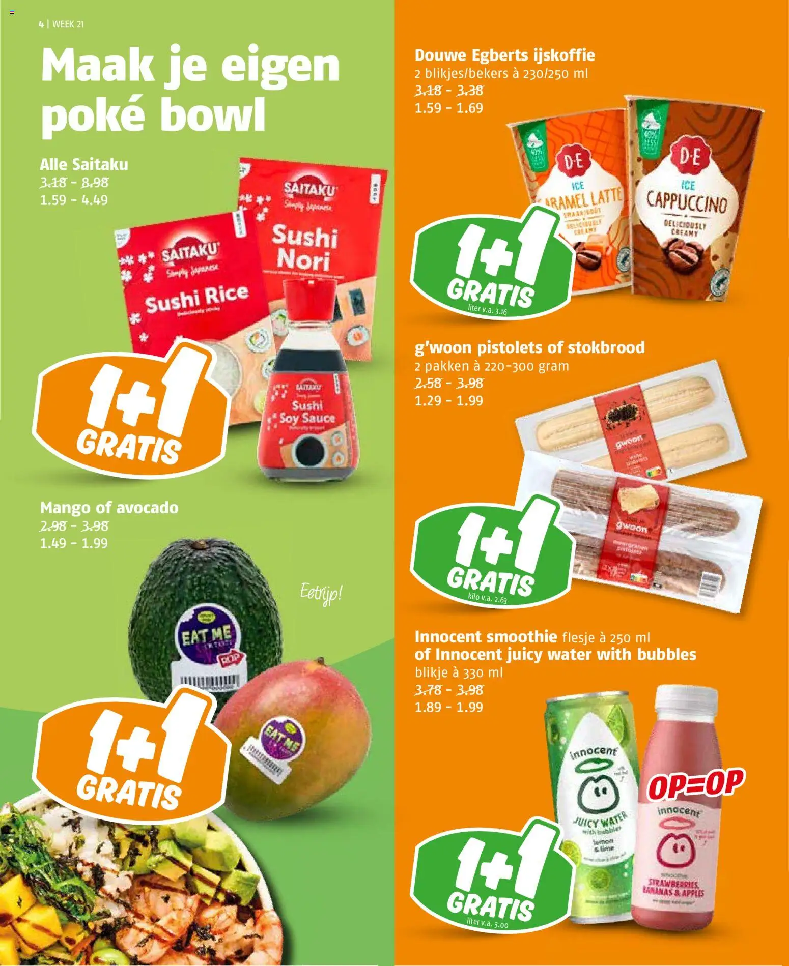{H1} | Pagina: 4 | Producten: Avocado, Sushi, Stokbrood, Ijskoffie