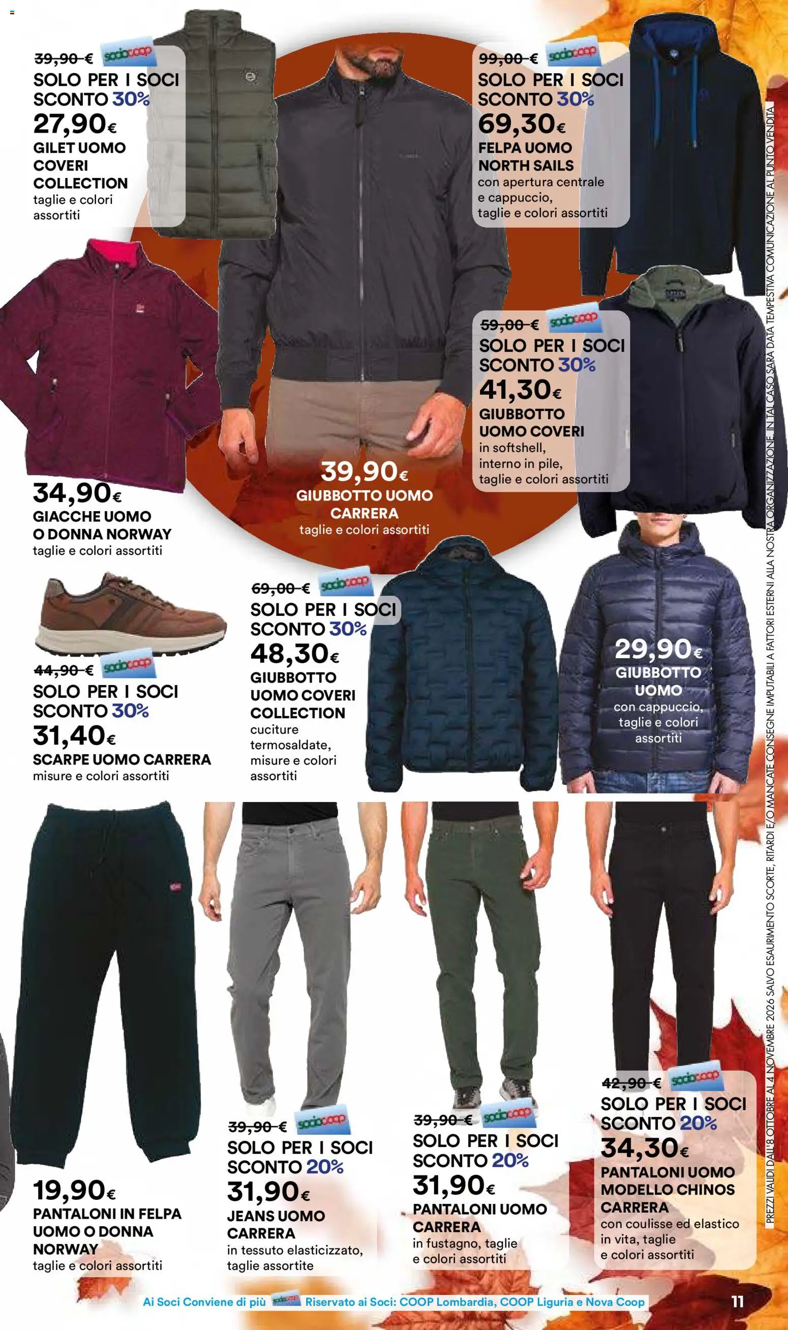 Volantino Ipercoop del 08/10/2026 | Pagina: 11 | Prodotti: Felpa, Pantaloni, Scarpe, Jeans
