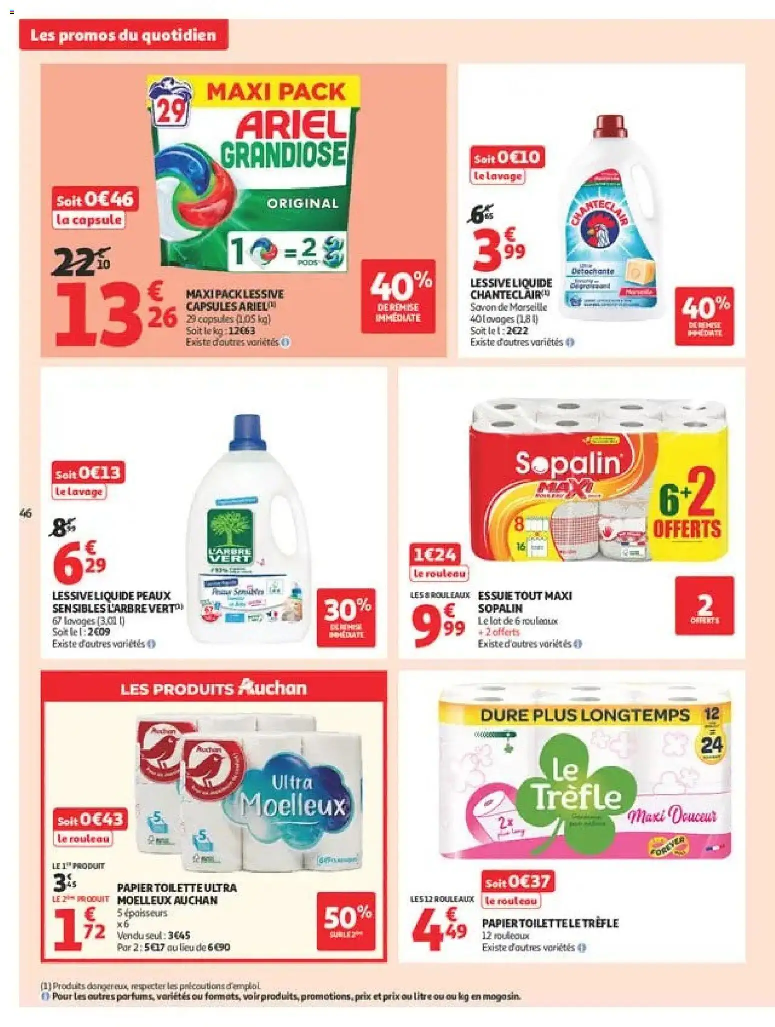 {H1} | Page: 46 | Produits: Ariel, Papier toilette, Rouleau, Lessive Liquide