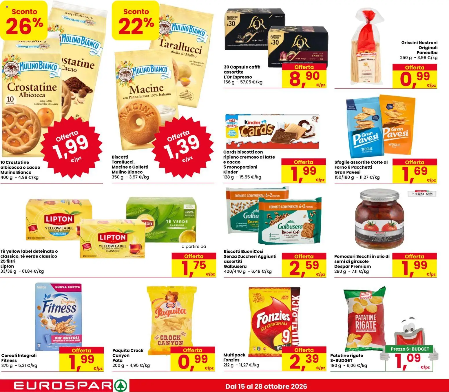 Volantino Eurospar del 15/10/2026 | Pagina: 16 | Prodotti: Caffè, Latte, Semi di girasole, Tè verde
