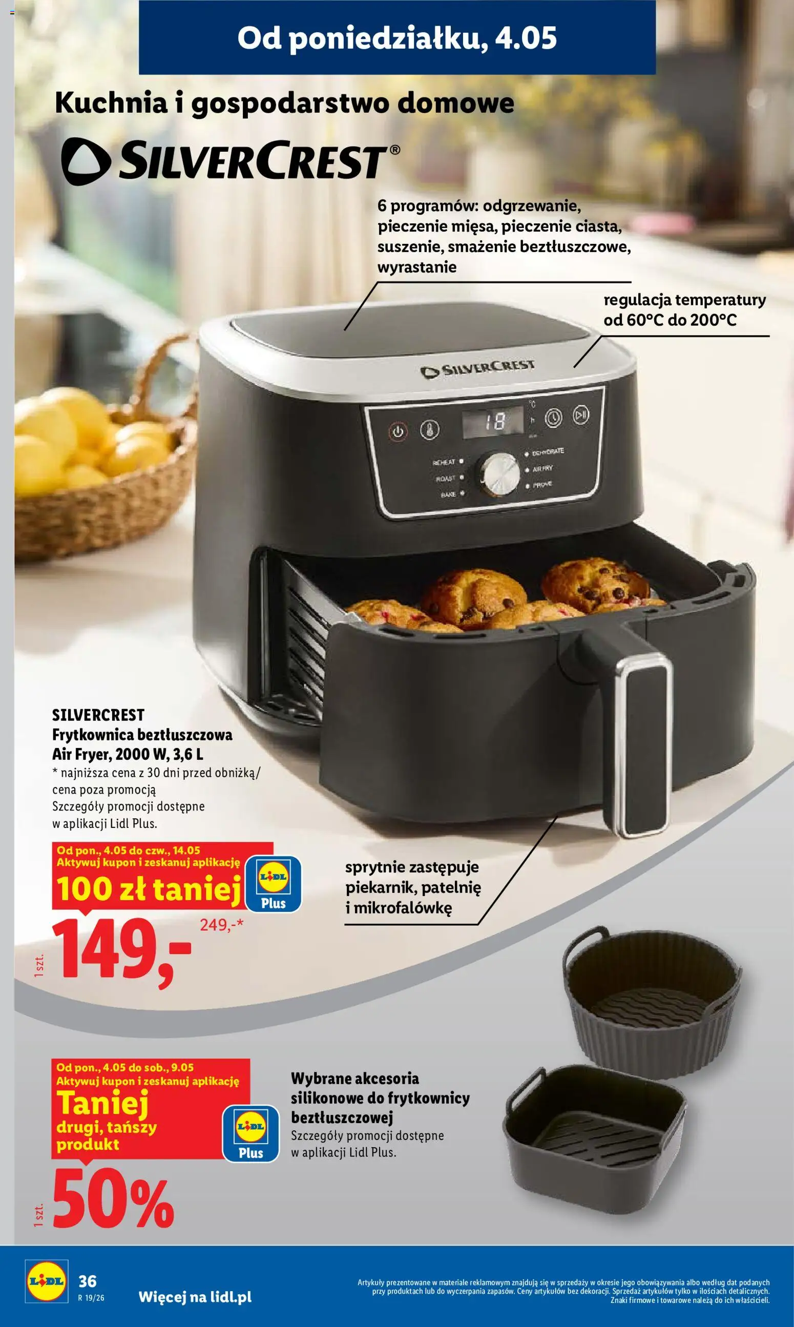 Lidl gazetka od 04.05.2026 | Strona: 36 | Produkty: Frytkownica, Patelnie, Frytkownica beztłuszczowa