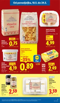 OKUSI ZAVIČAJA Domaći široki rezanci s jajima, 400 g 1 kg = 2.23 - Pregled kataloga iz trgovine Lidl, vrijedi od 18.05.2026 | Stranica: 7