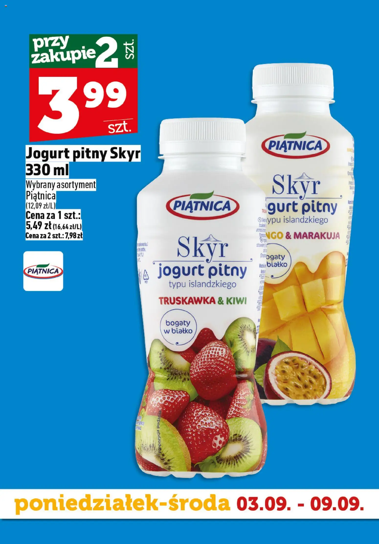 Topaz gazetka - Superstart tygodnia od 03.09.2026 | Strona: 5 | Produkty: Białko, Marakuja, Piątnica, Jogurt