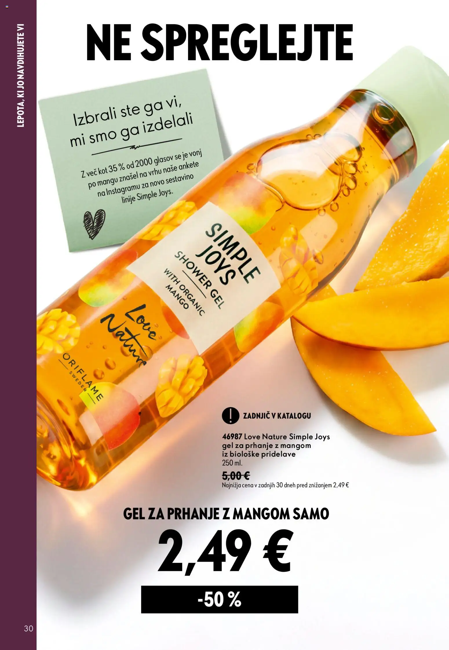 Novi Oriflame katalog ponudbe – veljaven od 16.09.2026 | Stran: 30 | Izdelki: Gel za prhanje, Mango