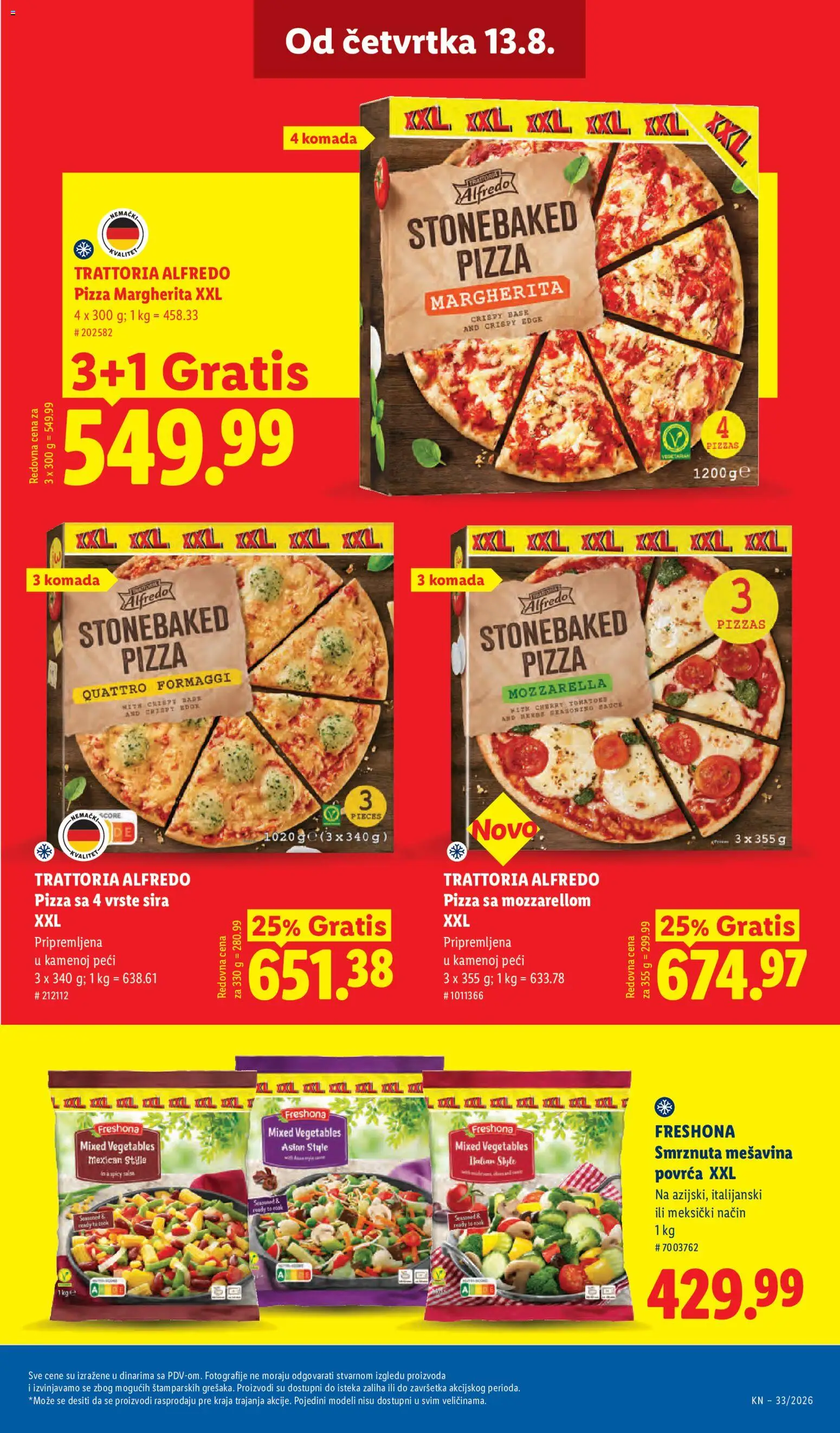Lidl katalog - važi od 13.08.2026 | Strana: 57 | Proizvode: Mozzarella, Mešavina povrća