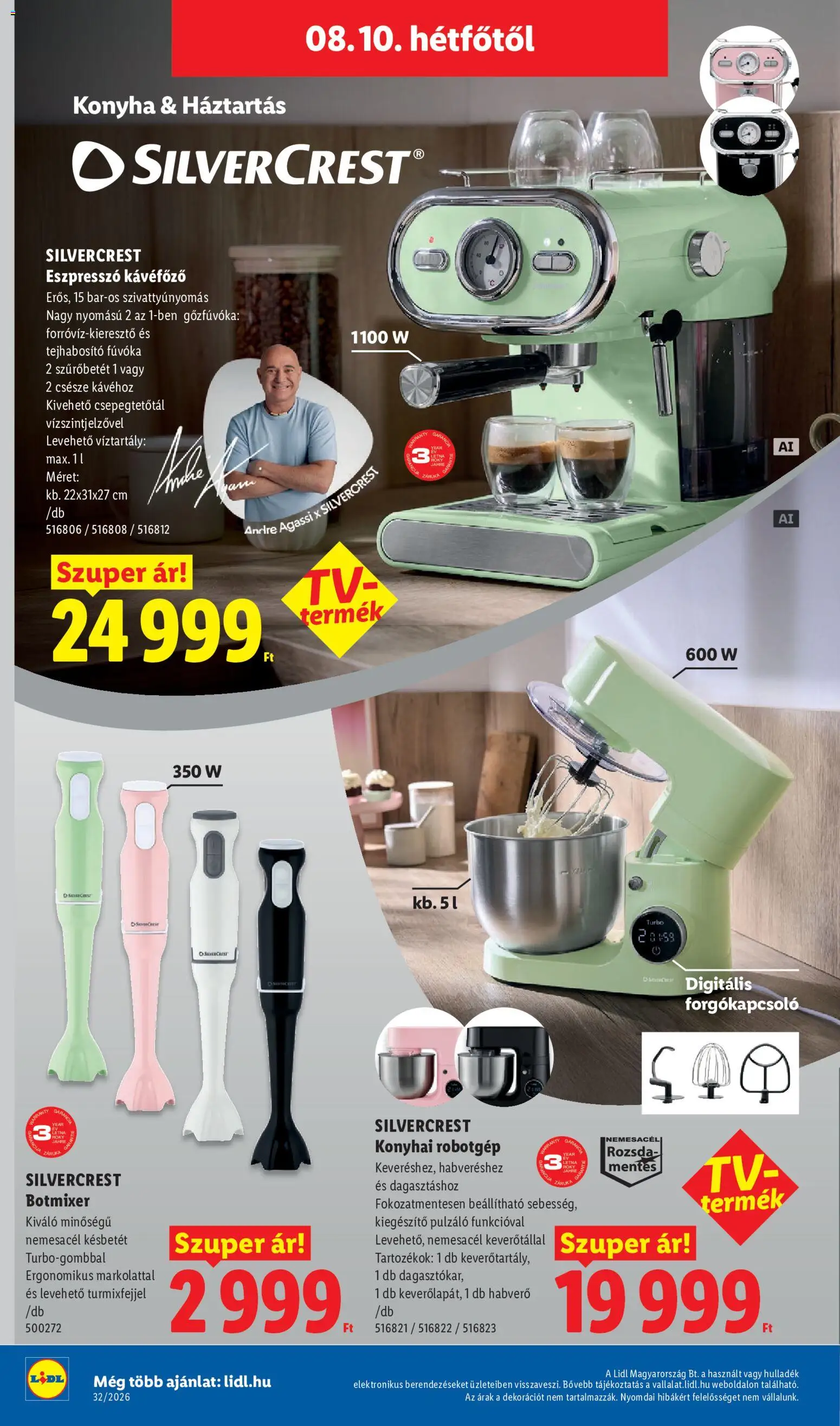Lidl akciós ujság - amely érvényes a következő dátumtól: 2026.08.06. | Oldal: 56 | Termékek: Tejhabosító, Habverő, SilverCrest, Konyhai robotgép
