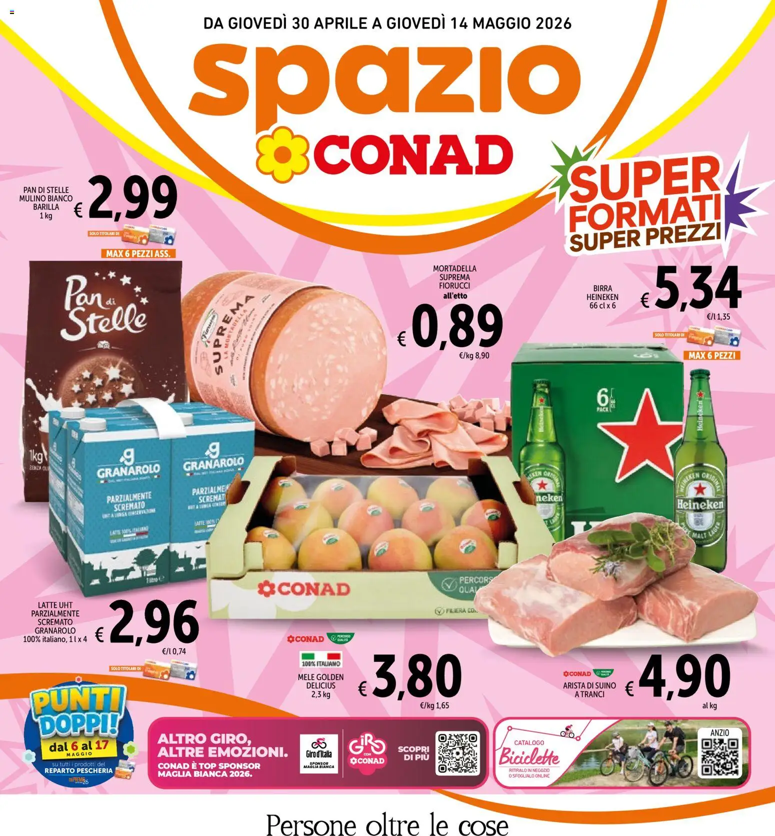 Volantino Spazio Conad del 30.04.2026 | Pagina: 1 | Prodotti: Mele, Suino, Mortadella, Heineken