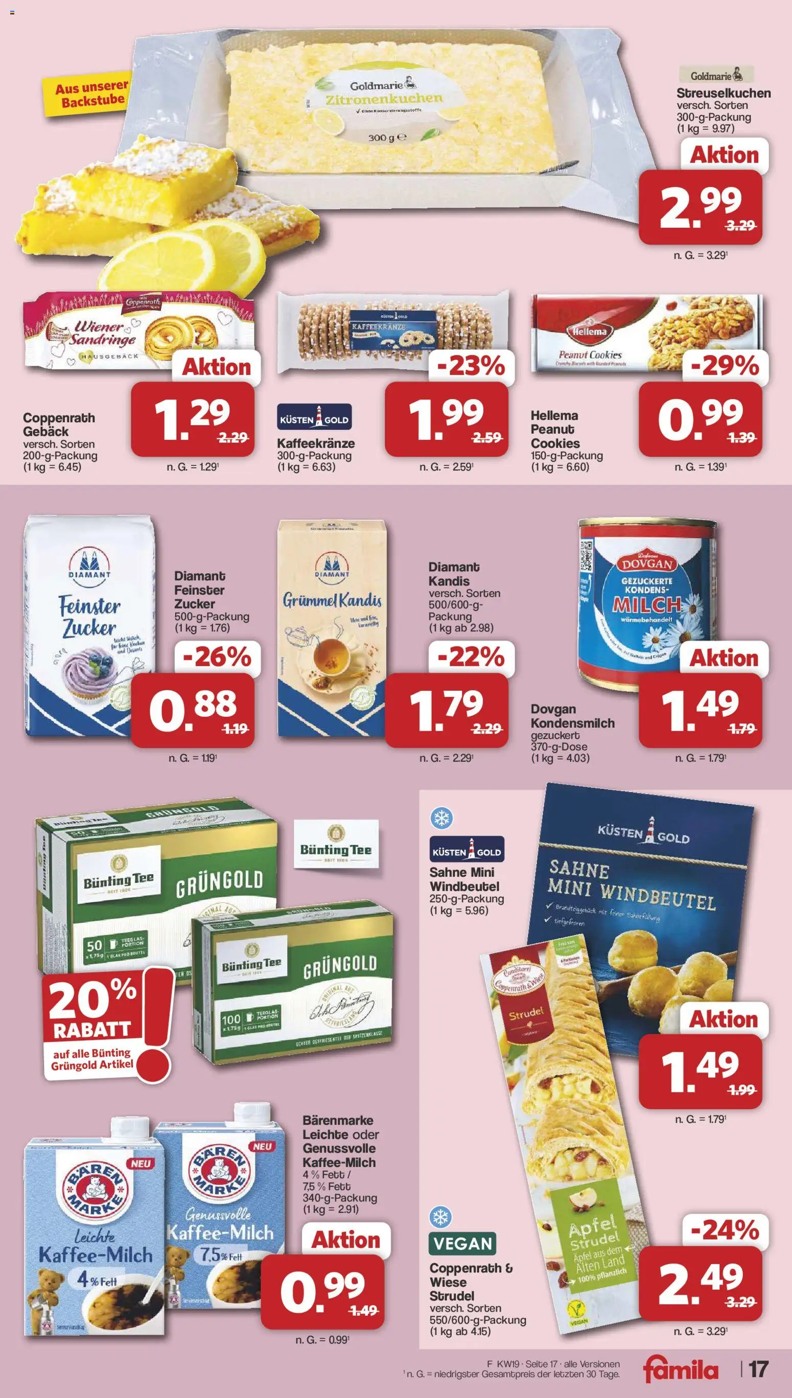 Famila Nordwest Prospekt 	 – gültig ab 04.05.2026 | Seite: 17 | Produkte: Äpfel, Zucker, Tee, Kuchen