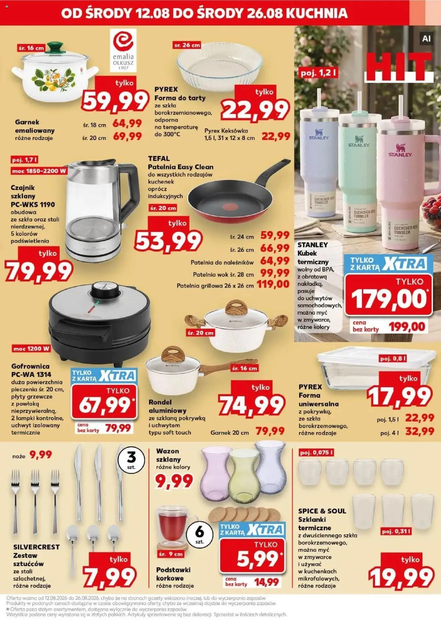 Kaufland gazetka od 12.08.2026 - od jutra PDF | Strona: 13 | Produkty: Wazon, Patelnia wok, Szklanki, Tefal