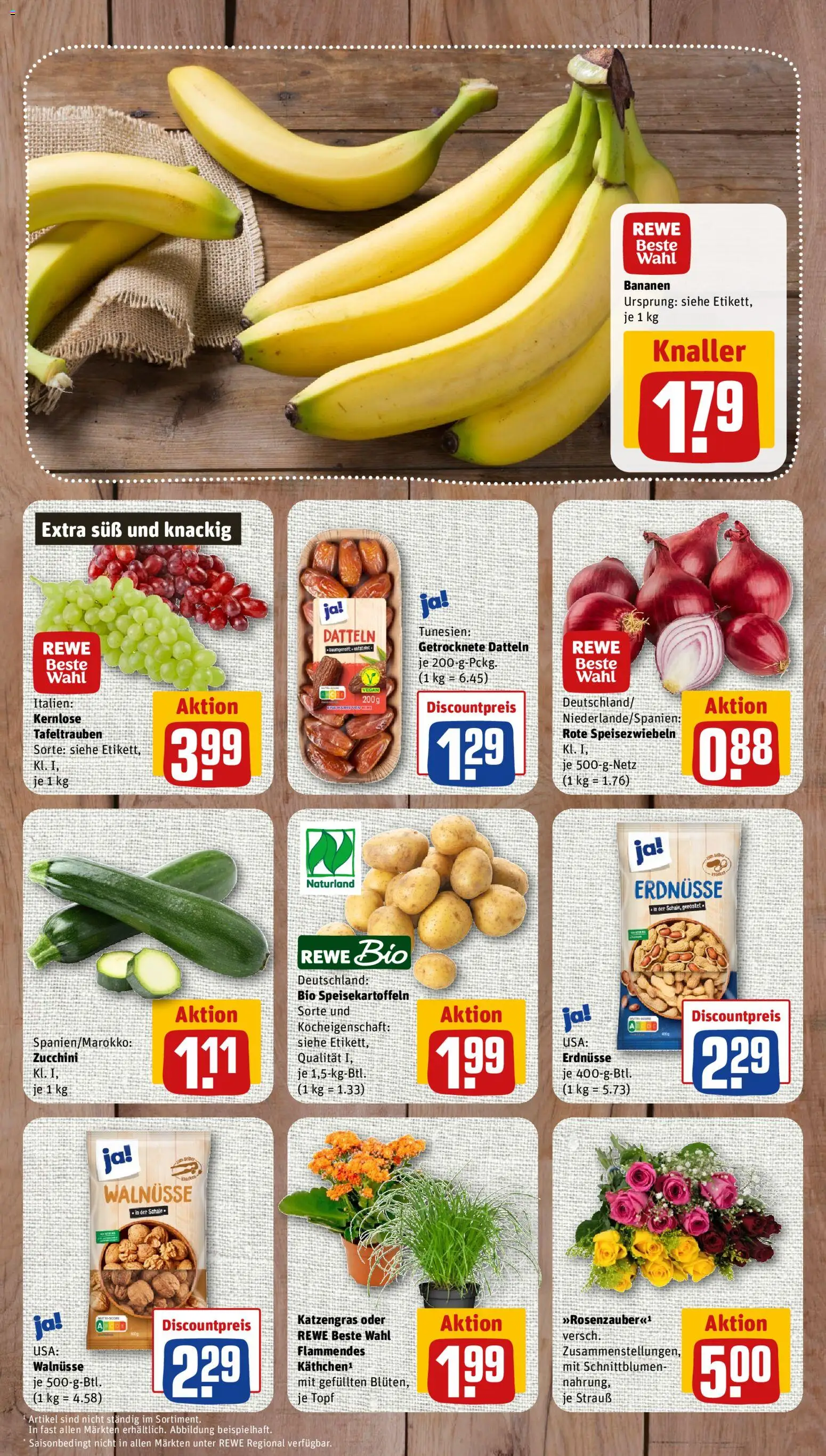 Nahkauf Prospekt – gültig ab 26.10.2026 | Seite: 3 | Produkte: Erdnüsse, Walnüsse, Bananen, Zucchini